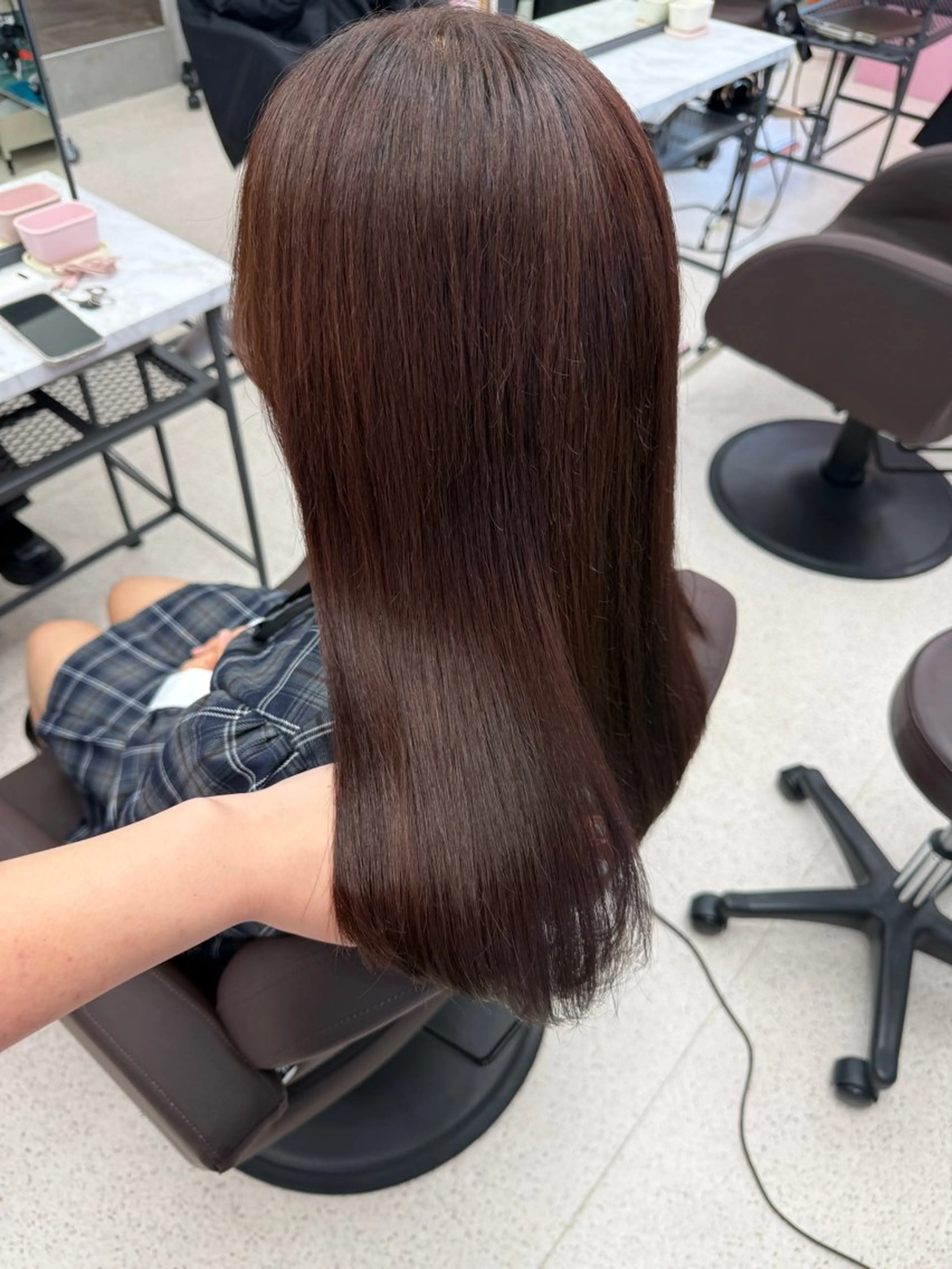 セミロング オレンジブラウン 透明感 艶カラー/ Anna ʚ🎀ɞのヘアスタイル