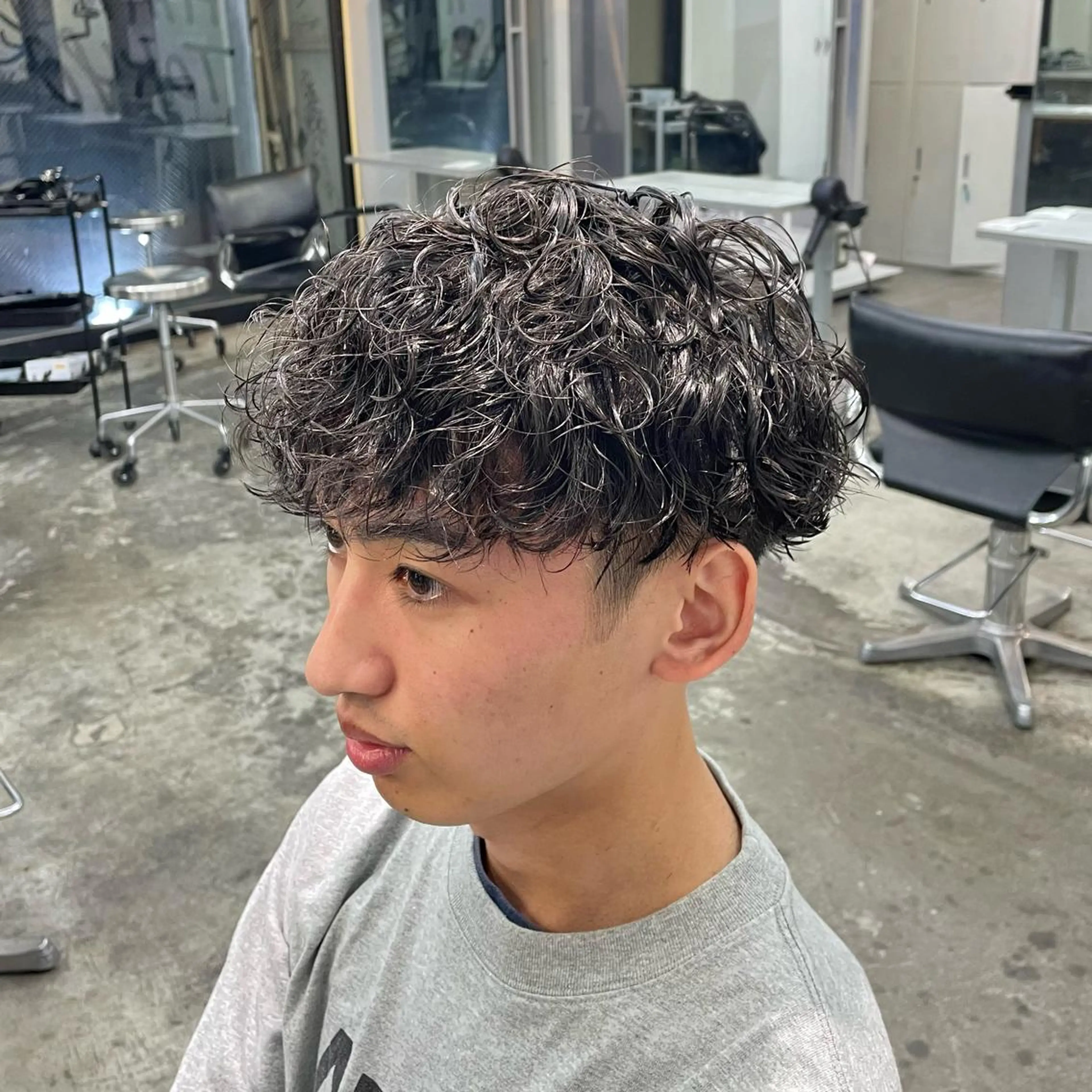 ショート パーマ メンズ カット パーマ メンズ特化美容師/ 藤戸 椋のヘアスタイル