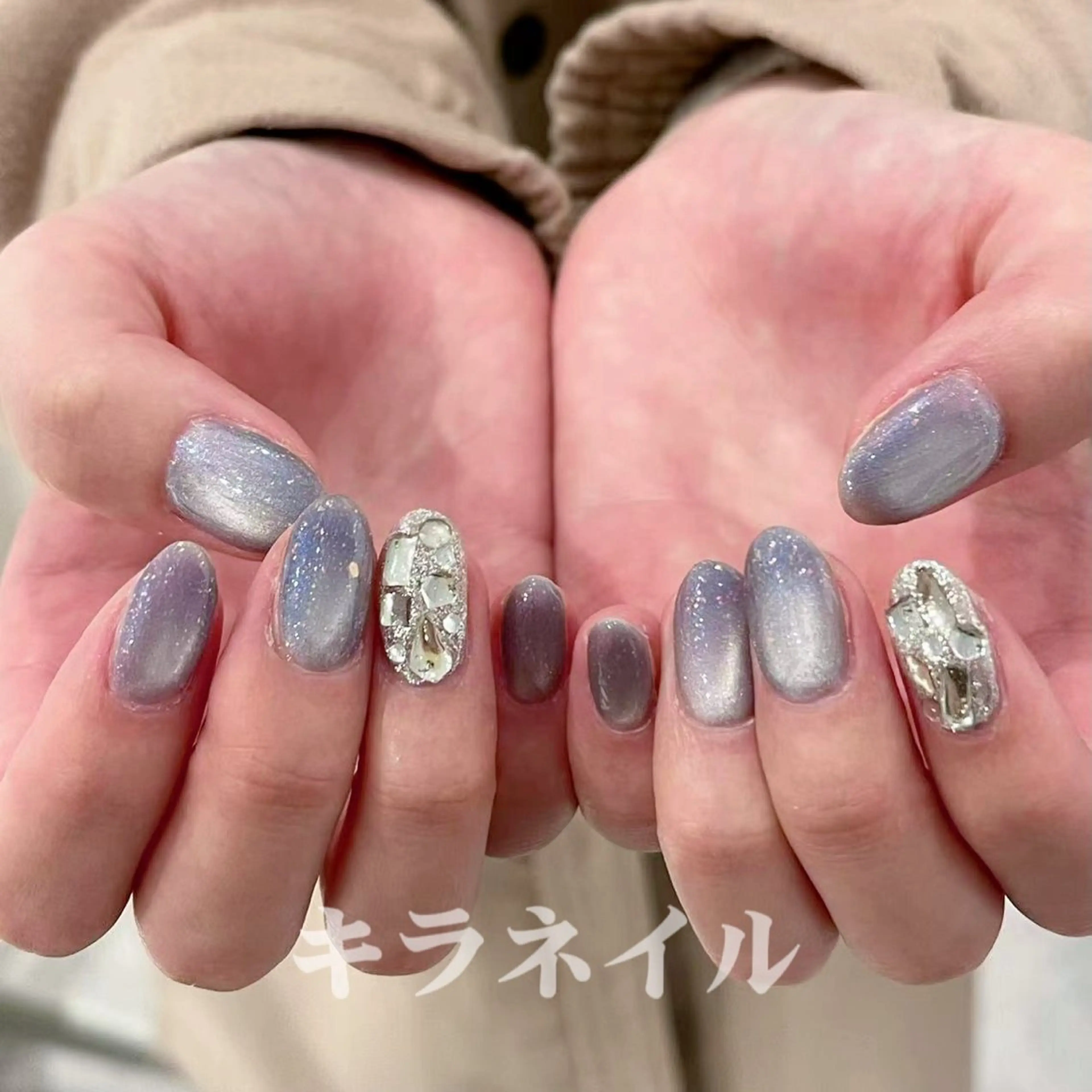 ネイル ハンドネイル 🎀kira 長さだし💗モチ最高のネイルデザイン