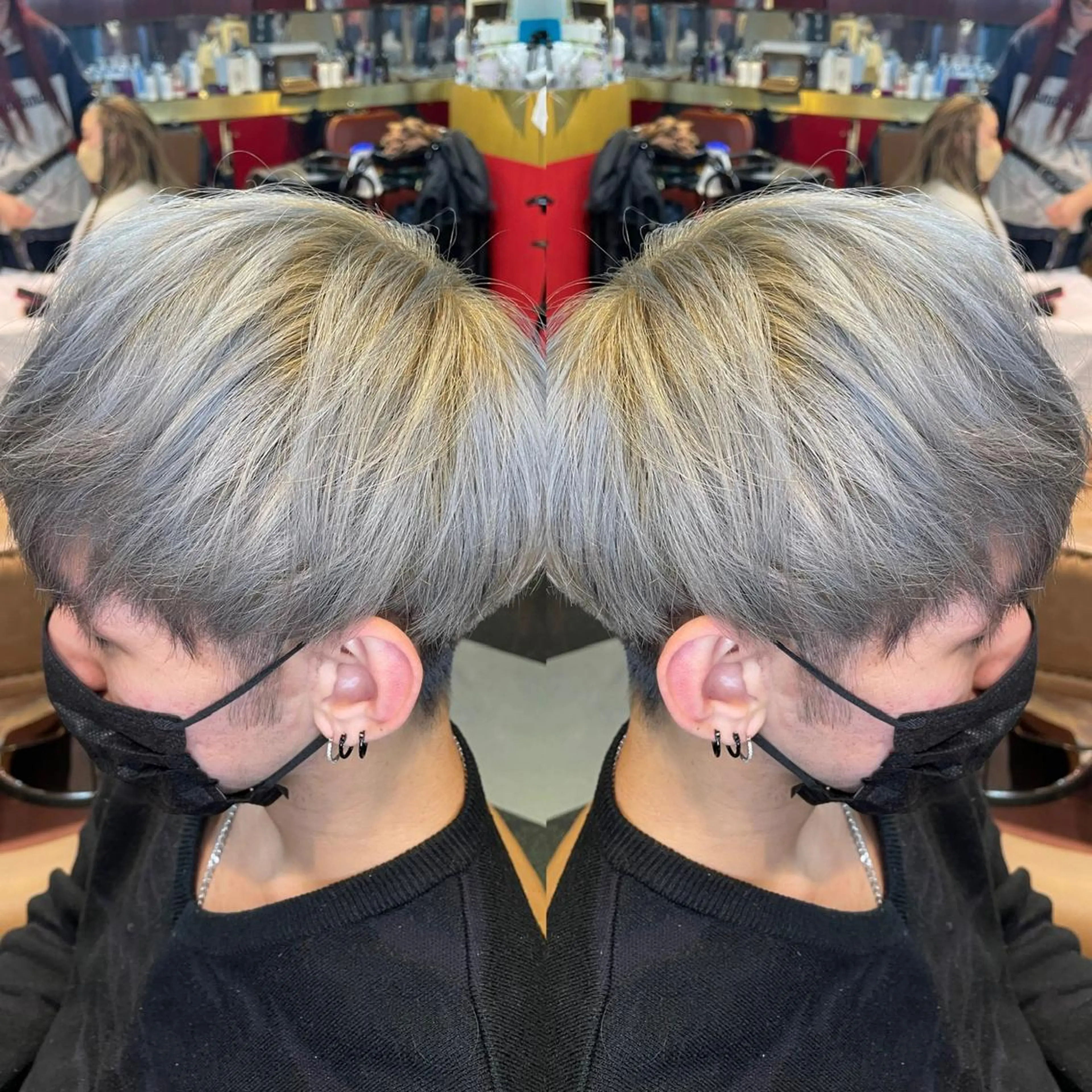 ショート カラー ブリーチ ケアブリーチ シルバー ホワイトシルバー 👑派手髪/カット 👑ANRYのヘアスタイル