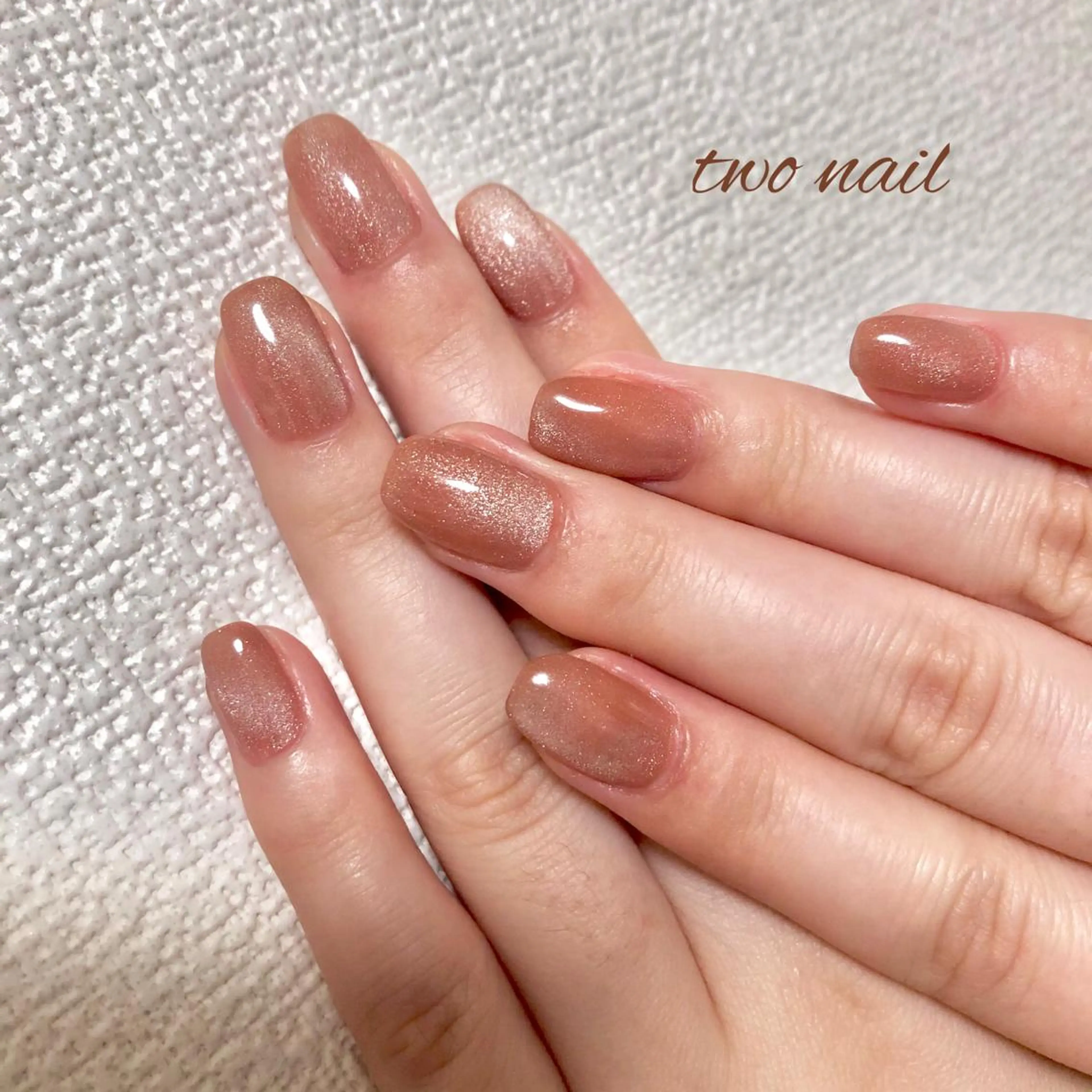 ネイル アートネイル ブラウン フットネイル ハート マグネットネイル ハンドネイル two nailのネイルデザイン