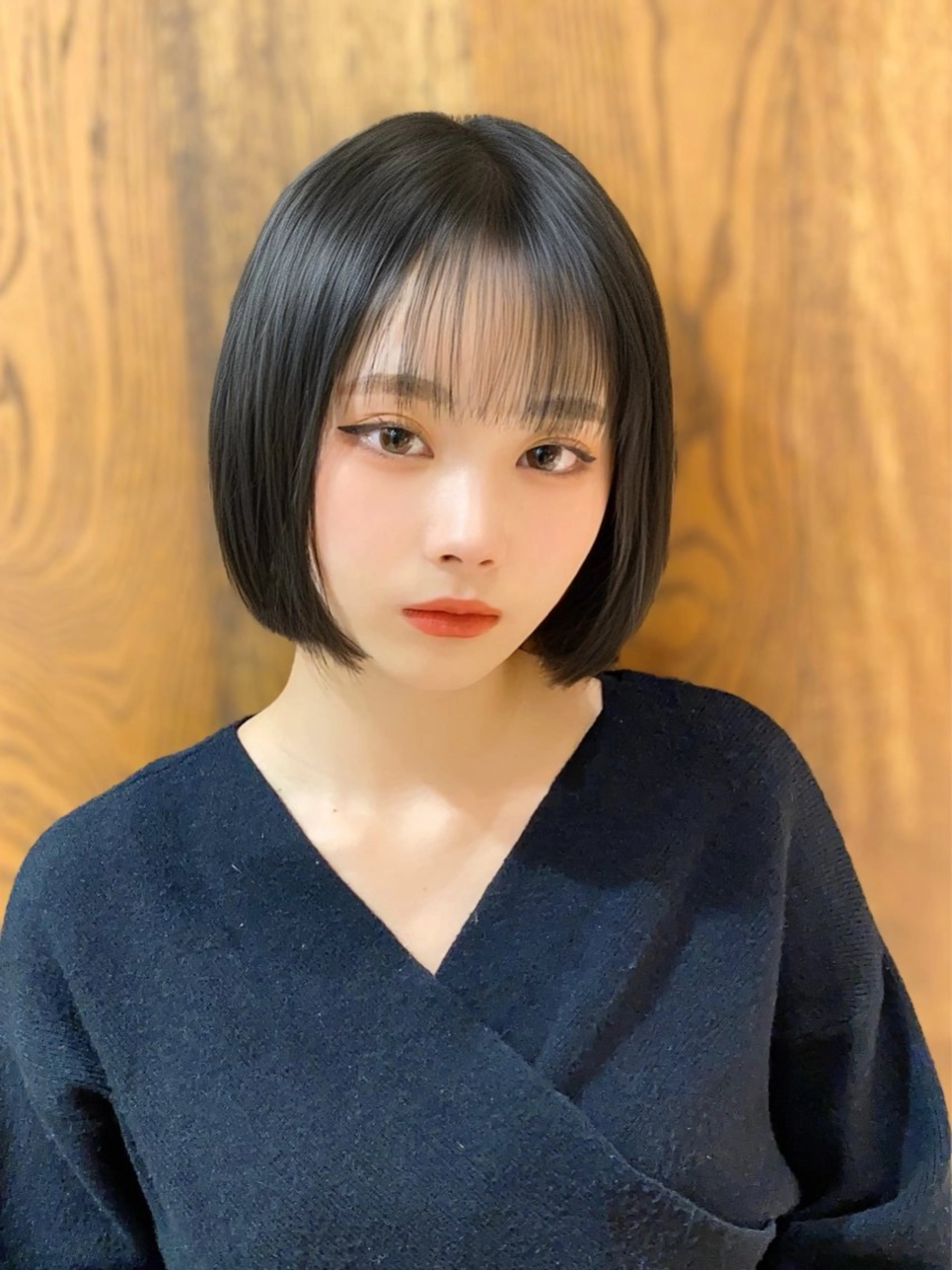 ミディアム カラー カット トリートメント 顔まわりの神様✨ 透明感カラー藤嶋秀幸のヘアスタイル