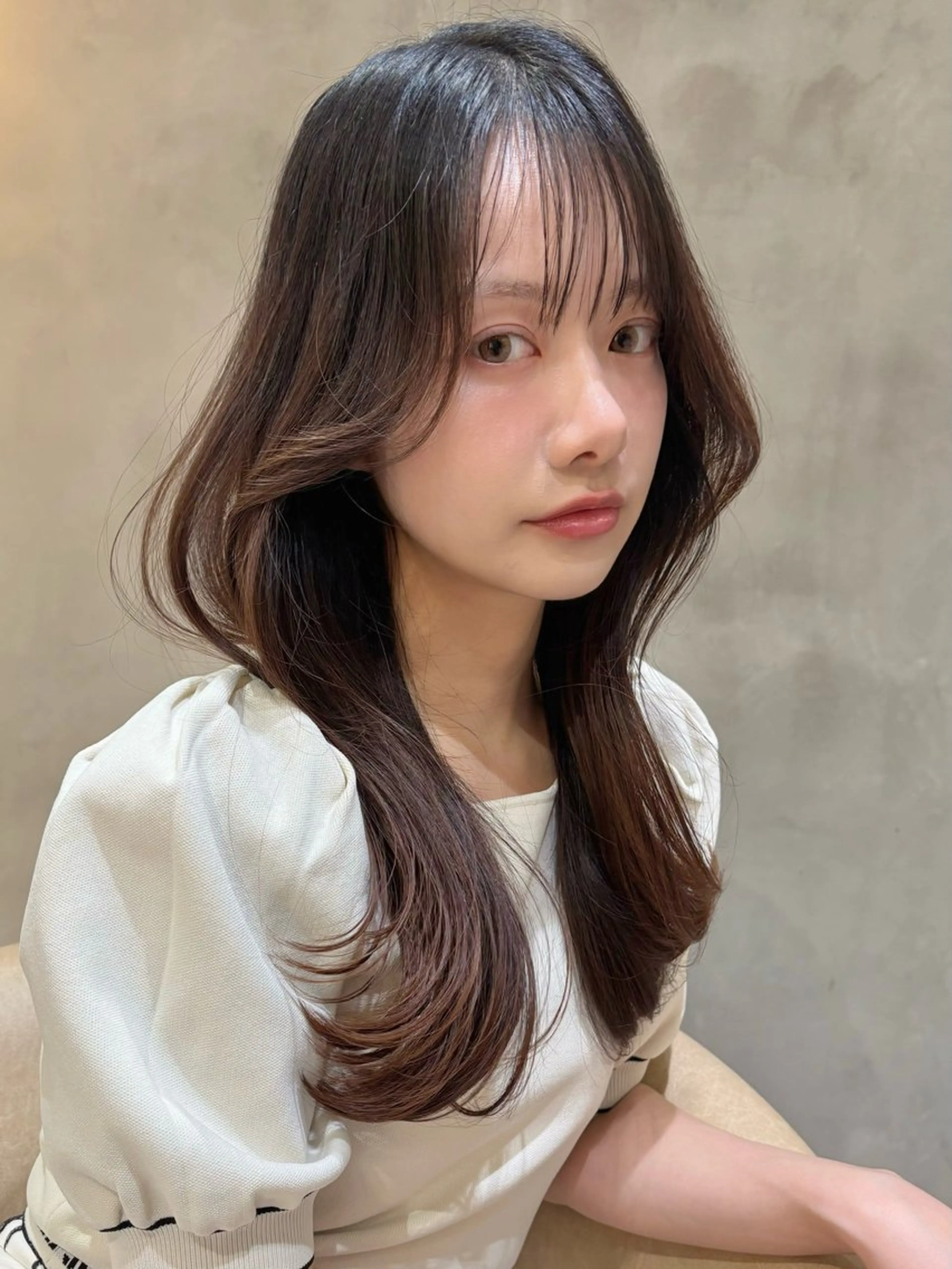 ロング カラー パーマ 仙台Ｉ韓国レイヤー Ｉ髪質改善Ｉ伊藤拓海のヘアスタイル