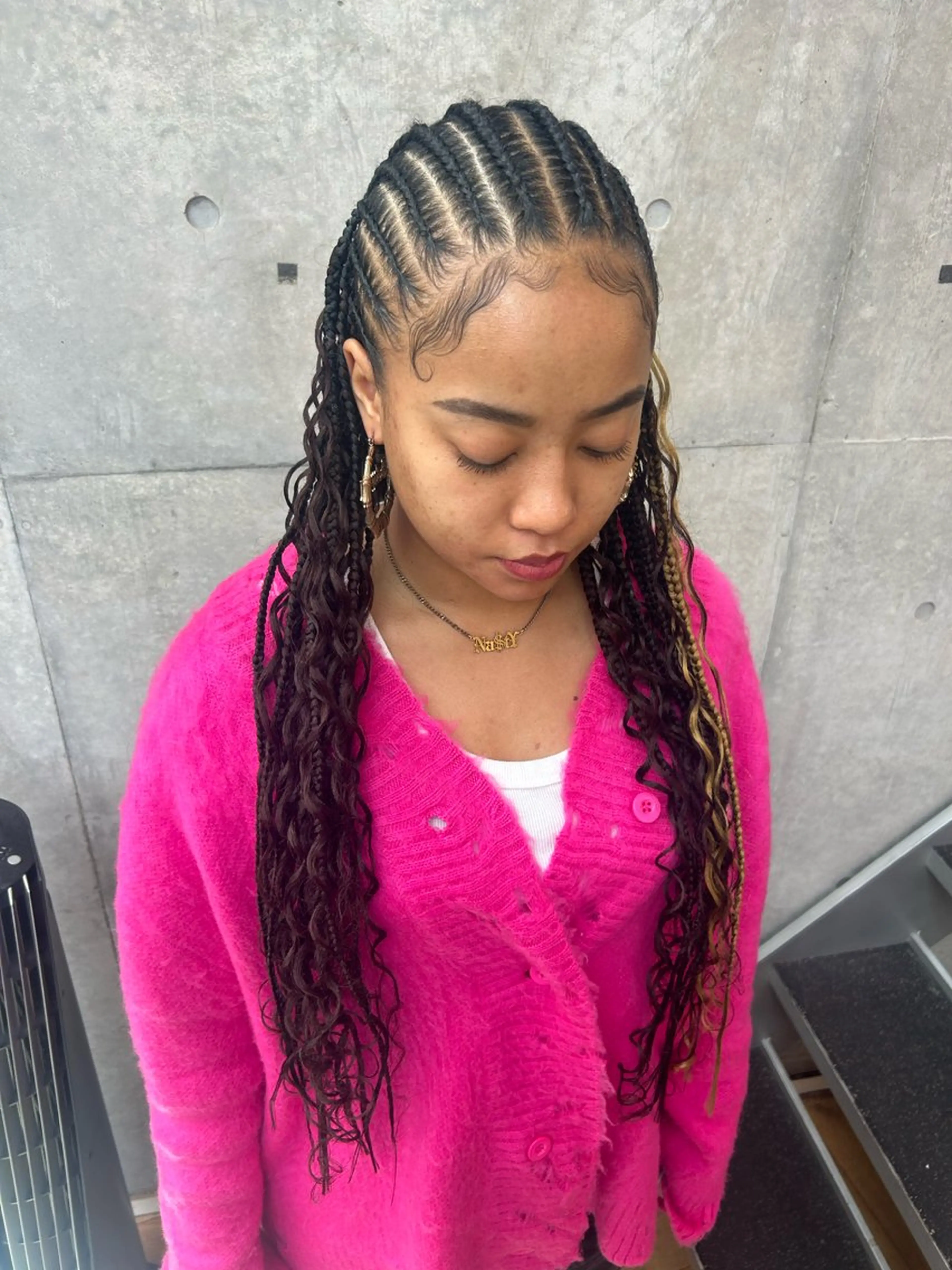 ロング エクステ ヘアセット HONEY TRAP!所属・HARURU🪮✨ ブレイズ海外ヘアのヘアスタイル