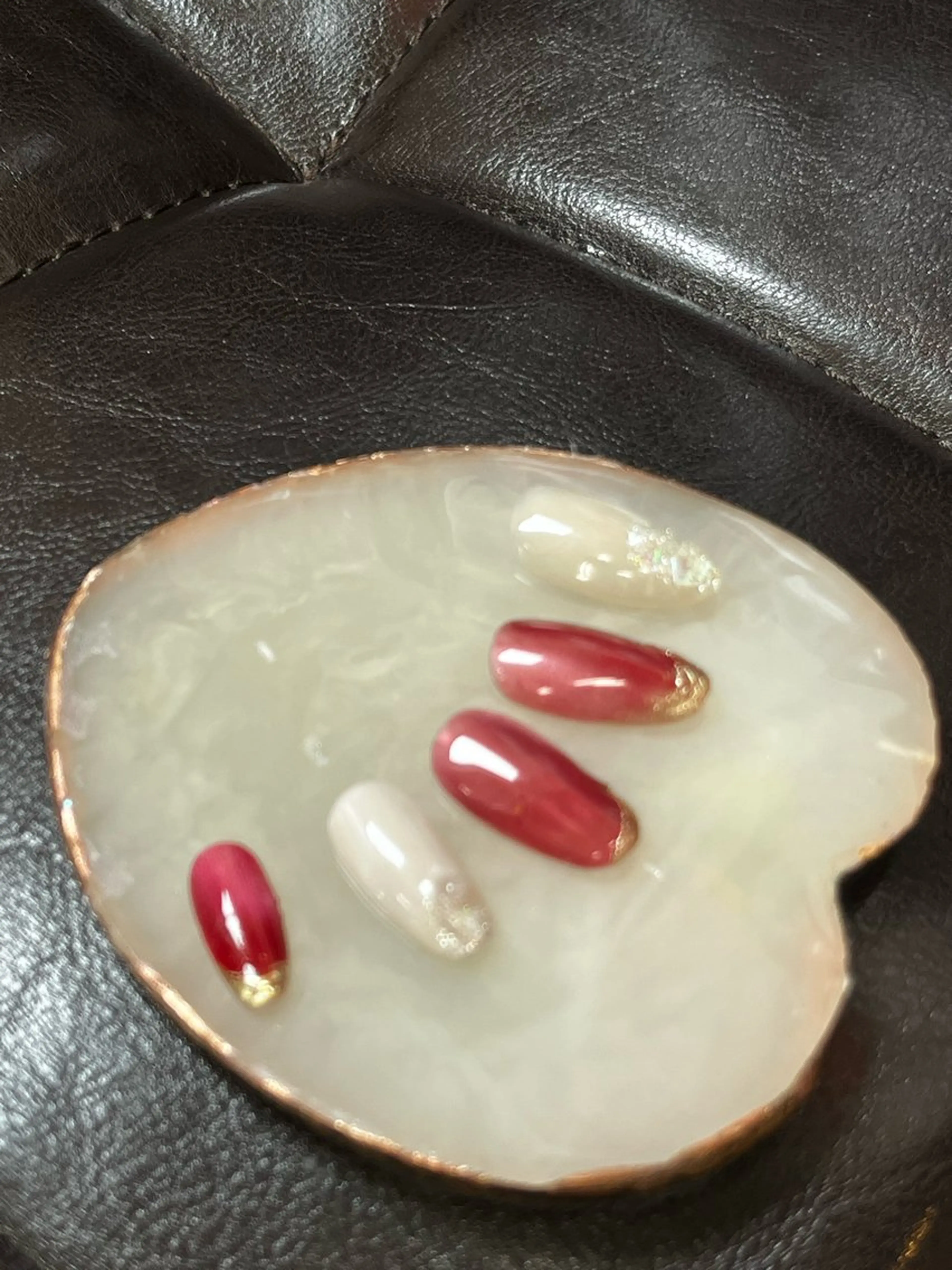 ネイル ブラウン フレンチネイル ゴールド マグネットネイル ミラーネイル ハンドネイル 〜Pearl me〜 Michiのネイルデザイン