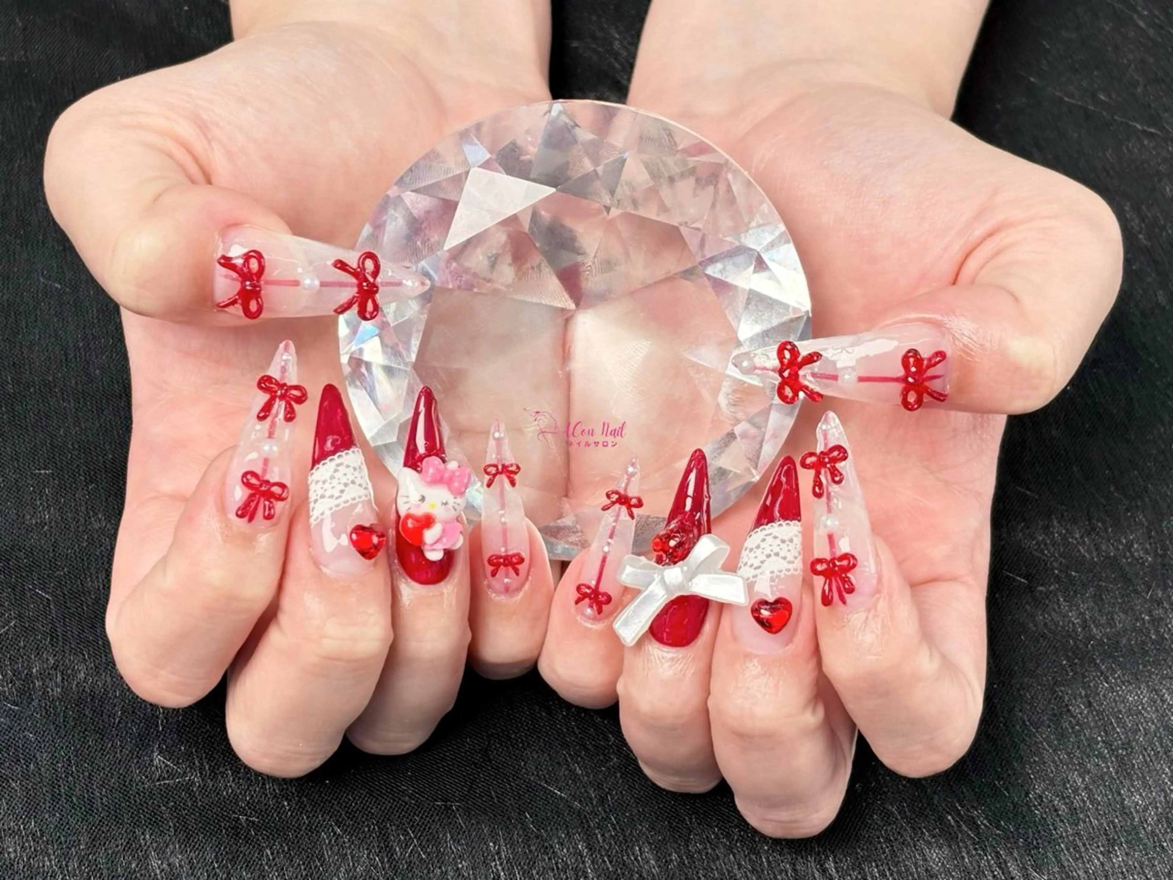 ネイル 桜ネイル 長さ出し フラワーネイル フレンチネイル ジェルネイル ハンドネイル ACon NailSalonのネイルデザイン