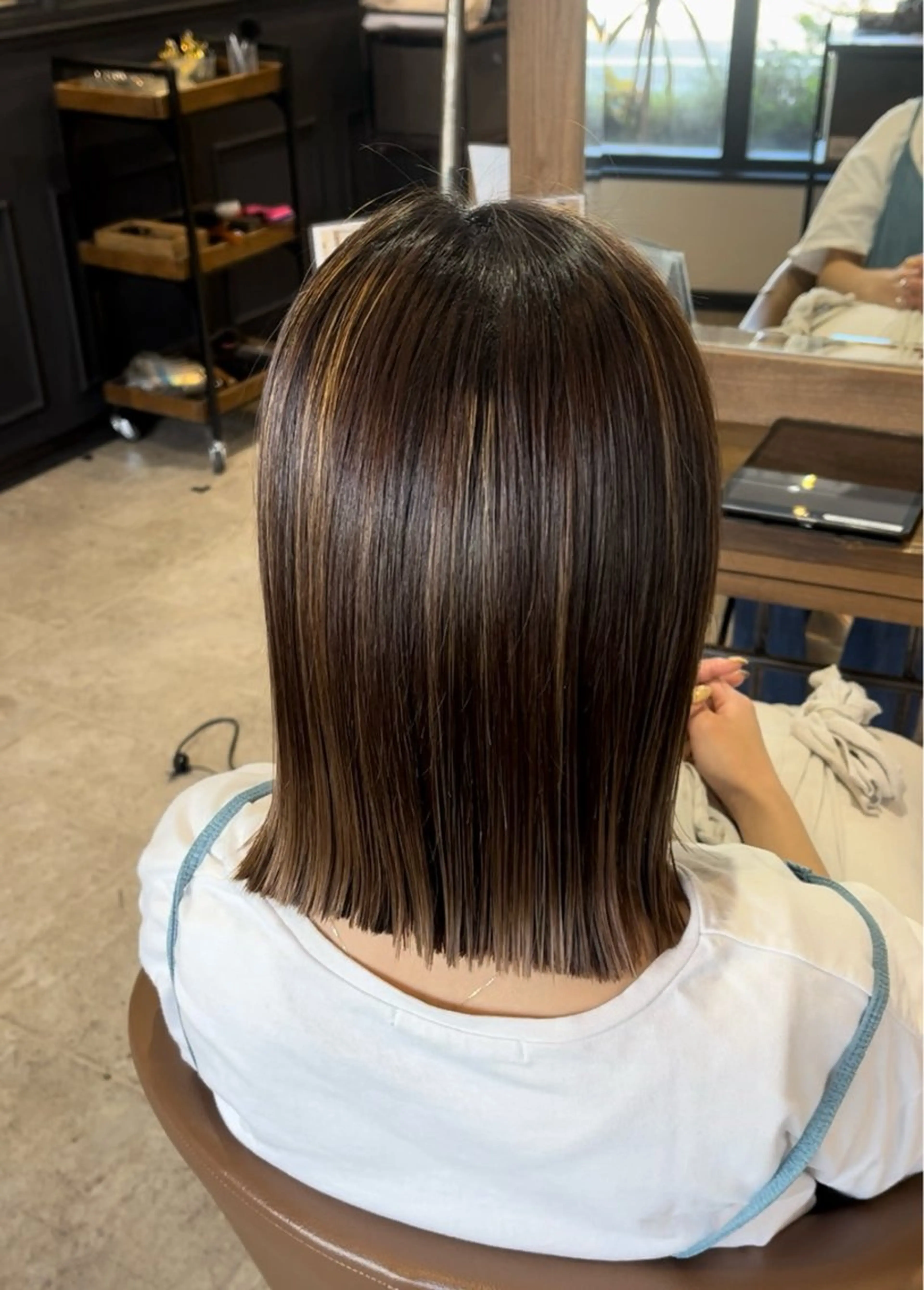 【🎀切りっぱなしボブ限定💜】切りっぱなしボブ＋艶トリートメント🍯🤍の写真