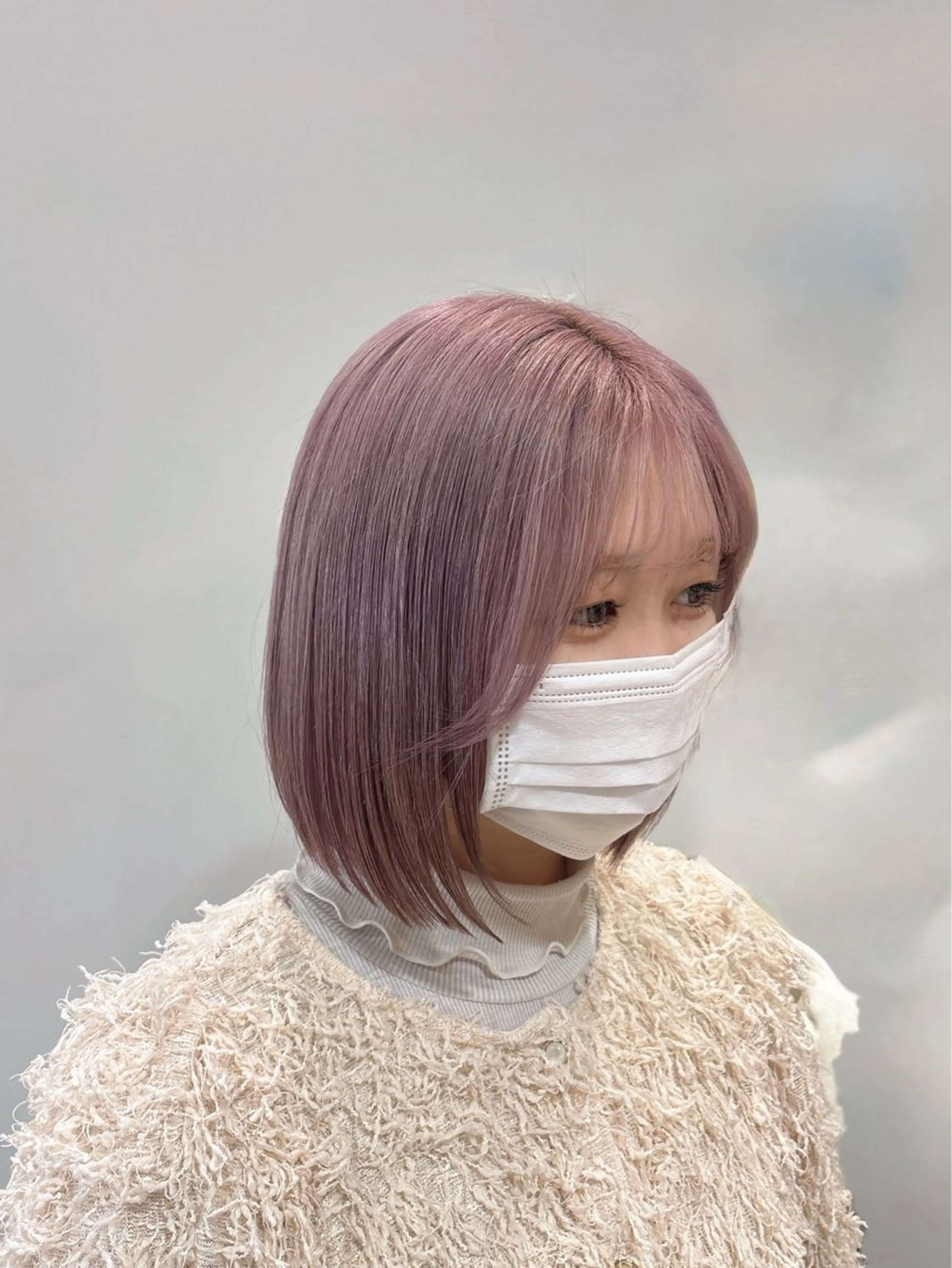 カラー ブリーチ ブリーチなしカラー ボブ カット ヘアカラー ブリーチ/茨木 𝙨𝙖𝙠𝙞💚のヘアスタイル