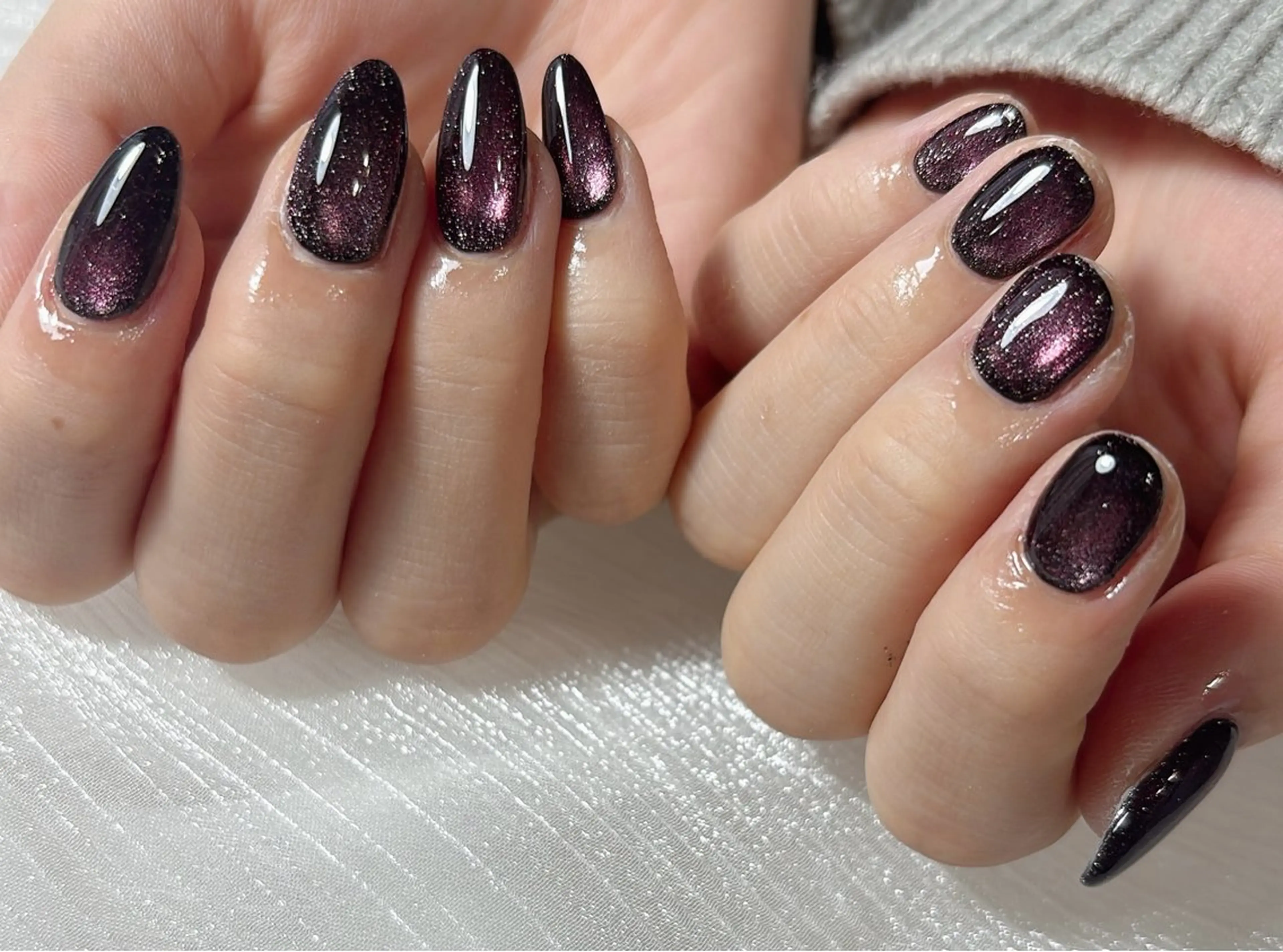 ネイル オーロラネイル フットネイル フレンチネイル ジェルネイル ハート ハンドネイル kikinail 溝の口のネイルデザイン