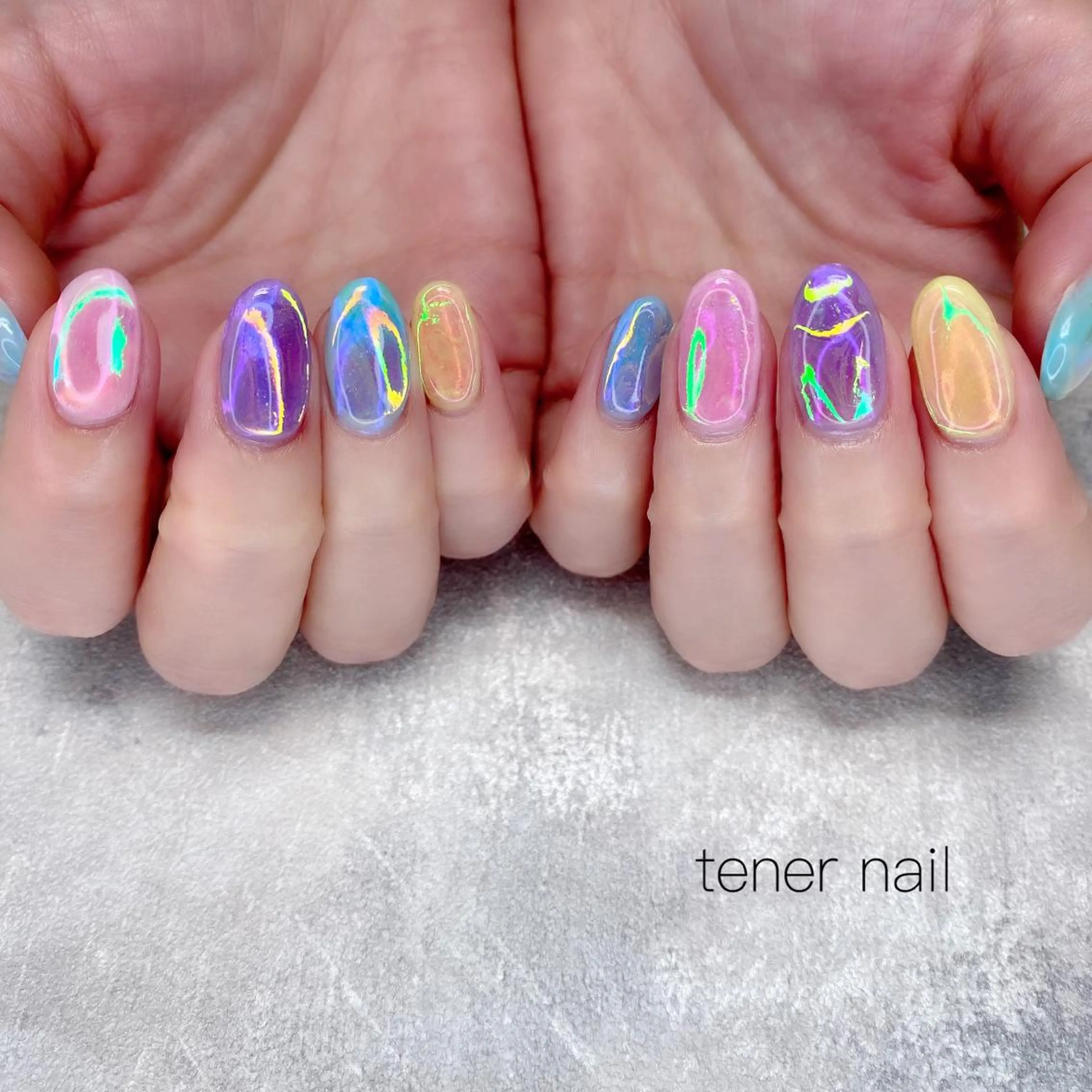 ネイル 氷ネイル・うるうるネイル テネルネイル tener nailのネイルデザイン