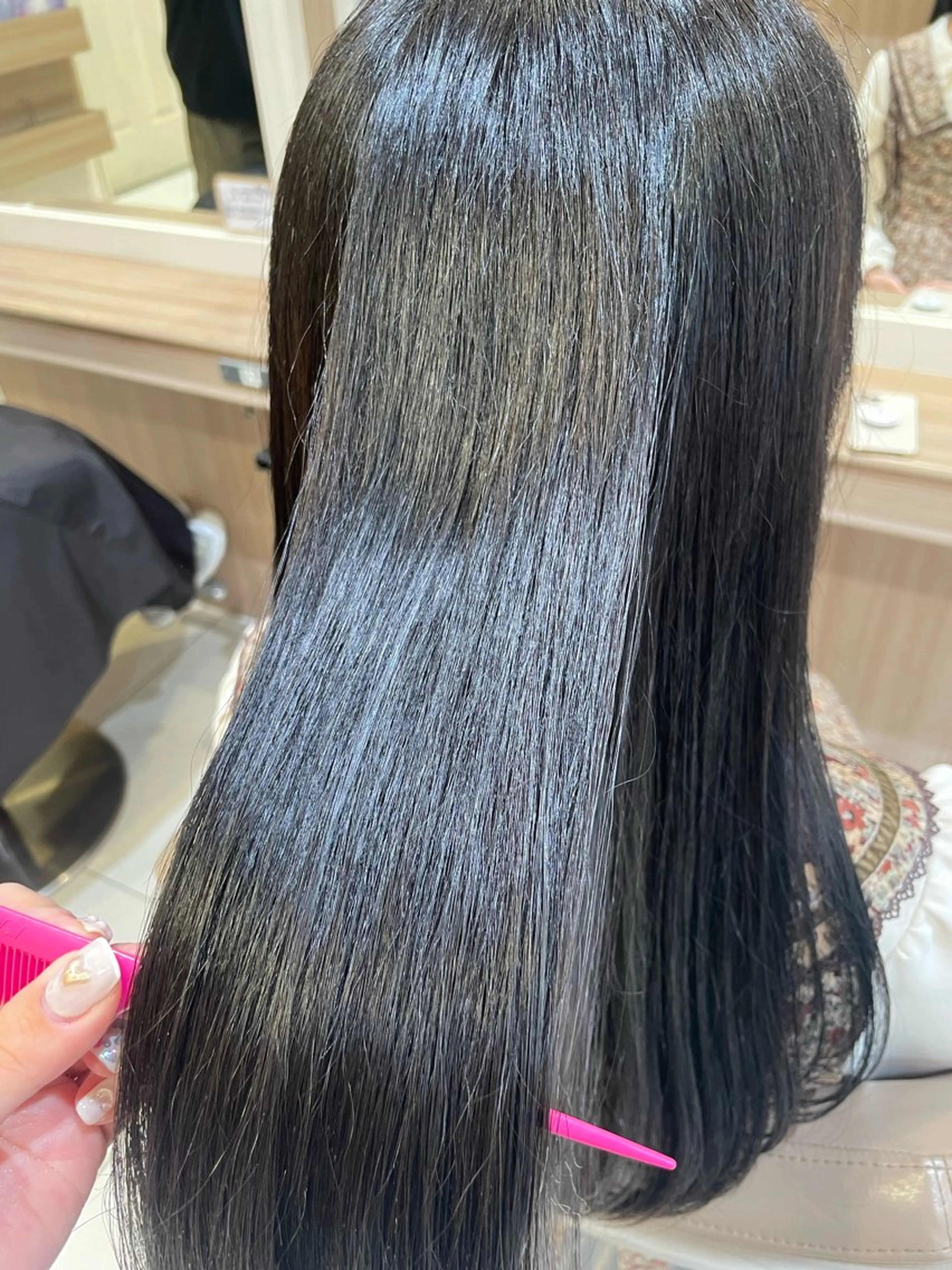 ロング カラー パーマ カット ヘアカラー 縮毛矯正 韓国ヘアメイク🎀/ 縮毛矯正✨山本媛香のヘアスタイル