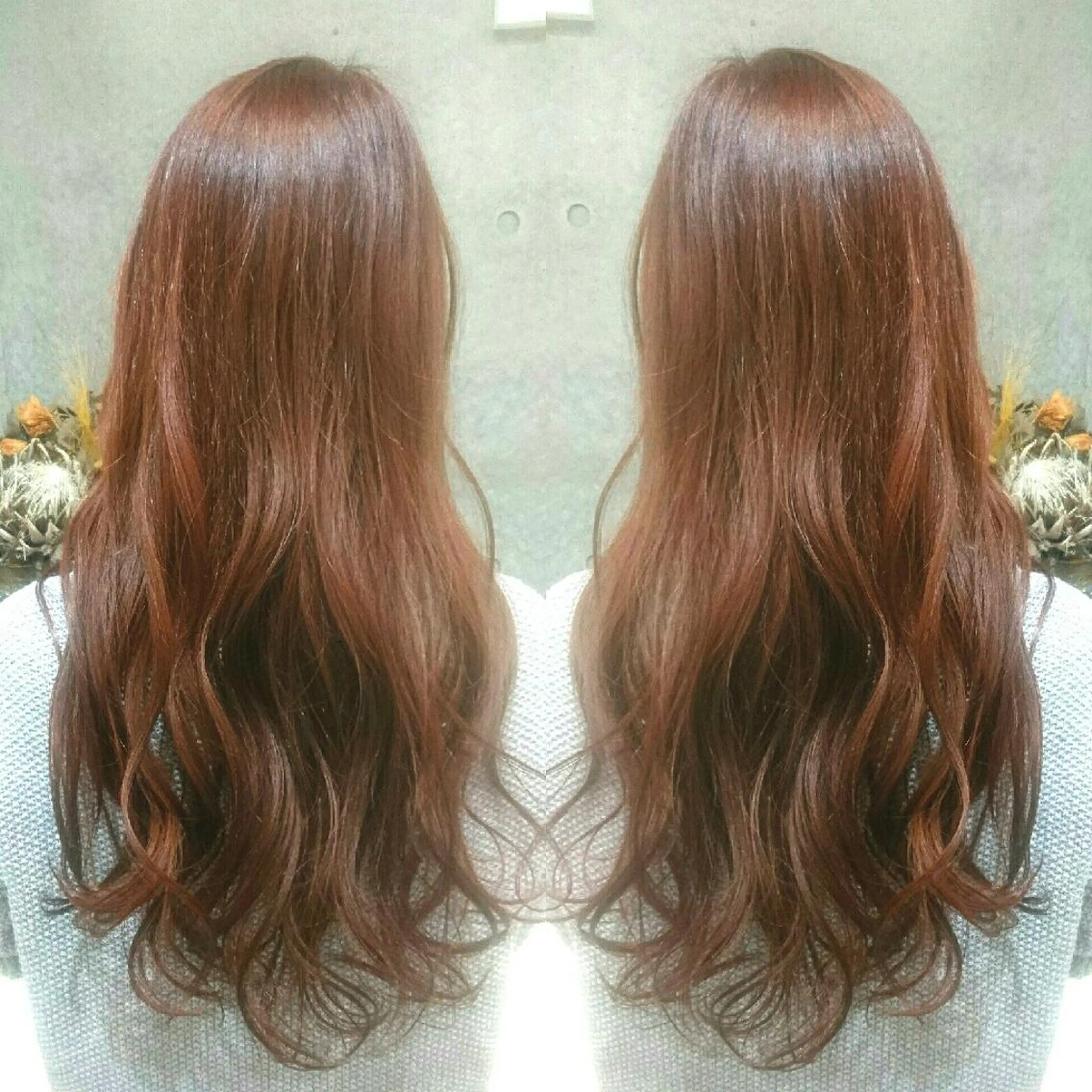 ロング カラー ブラウンカラー レッドカラー レッドブラウン ロング ヘアカラー エクステ 🦋美髪／エクステ 🦋アベイクミのヘアスタイル