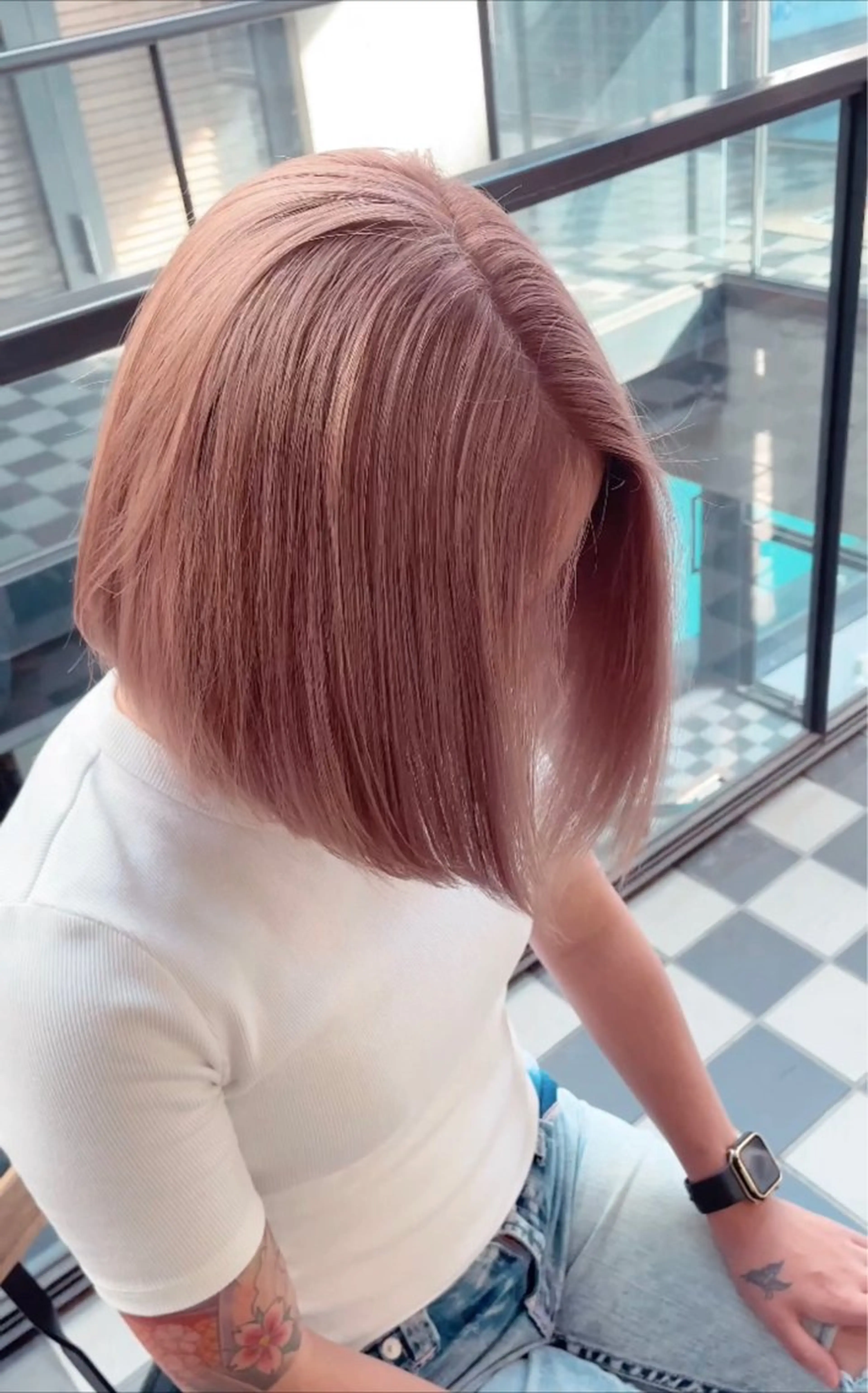 ミディアム カラー ヘアアレンジ ヘアカラー TATSUYA アートディレクターのヘアスタイル