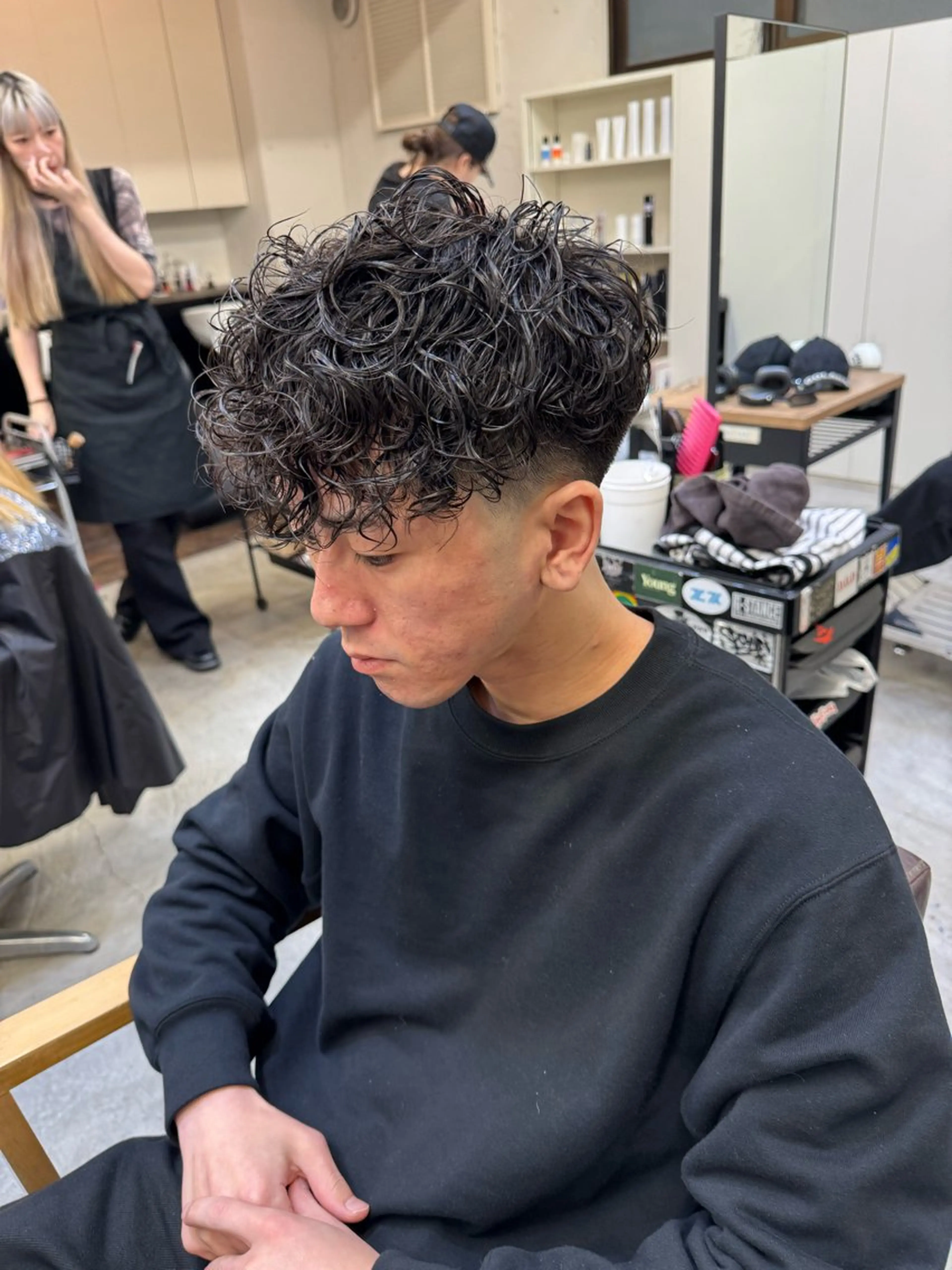 ミディアム パーマ メンズ スペインカール カット パーマ トリートメント 💈メンズ特化💈 TASUKUのヘアスタイル