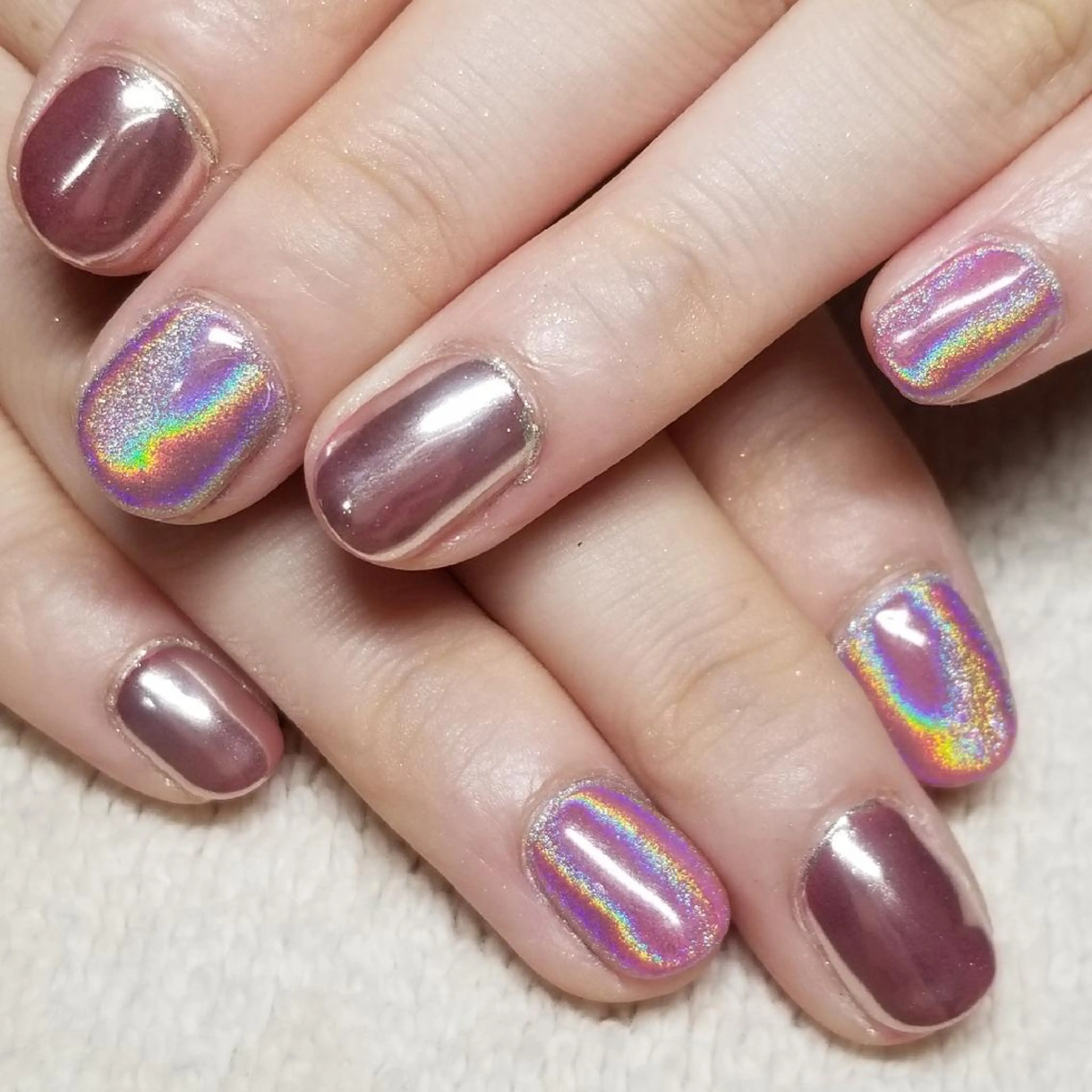 ネイル ミラーネイル ピンク ピンクベージュ ハンドネイル よしだ ひろきのネイルデザイン