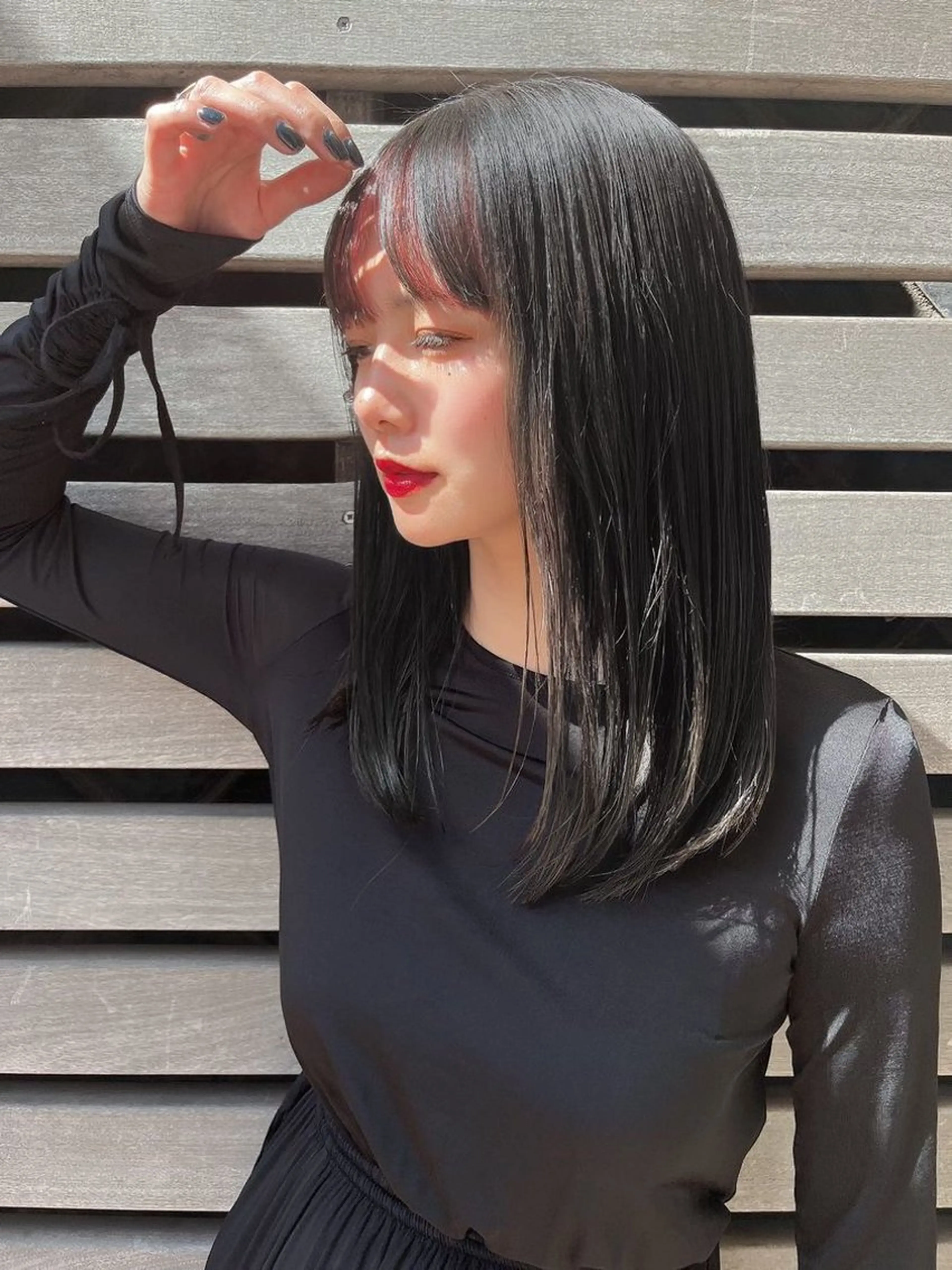 セミロング ウルフレイヤー エクステ/kokiのヘアスタイル