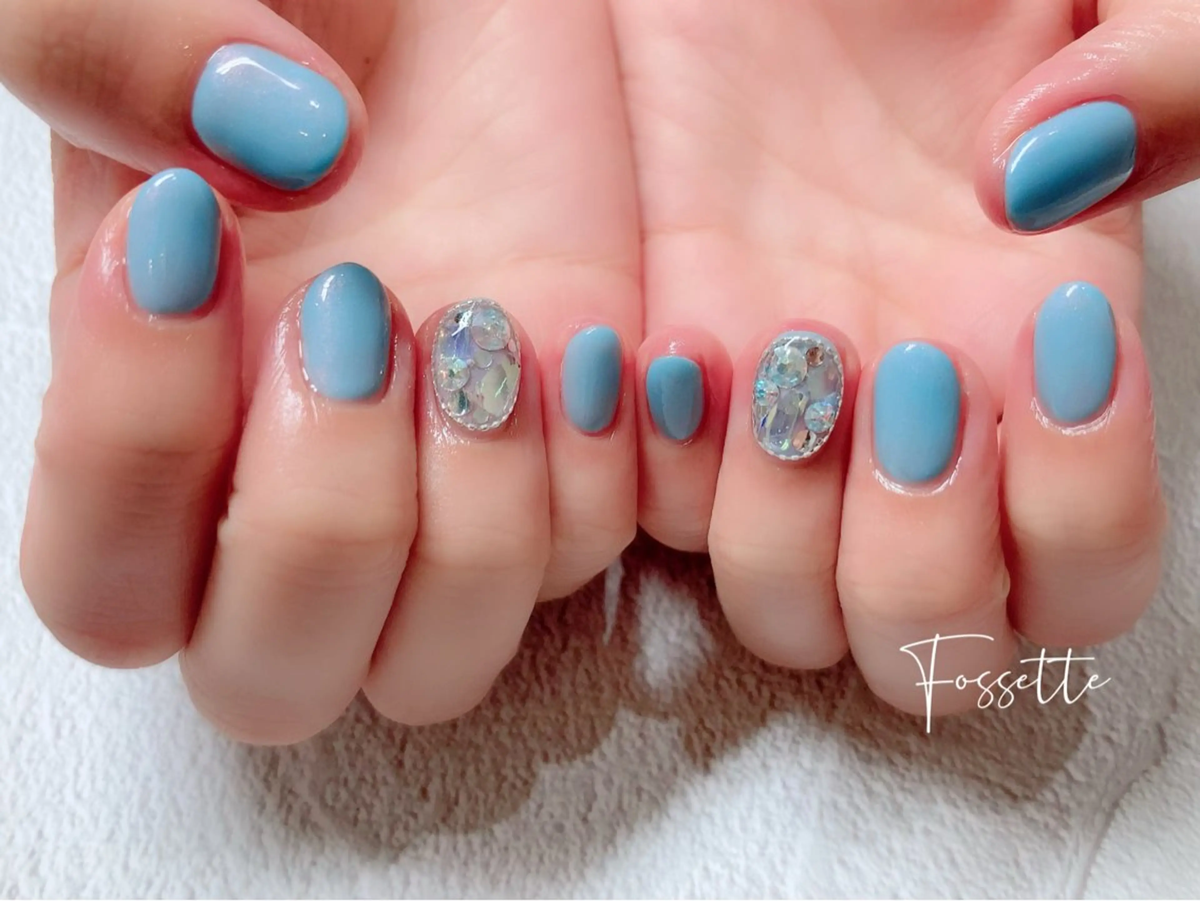 当店ジェル付替・ケア込!ワンカラー+アート2本付の写真