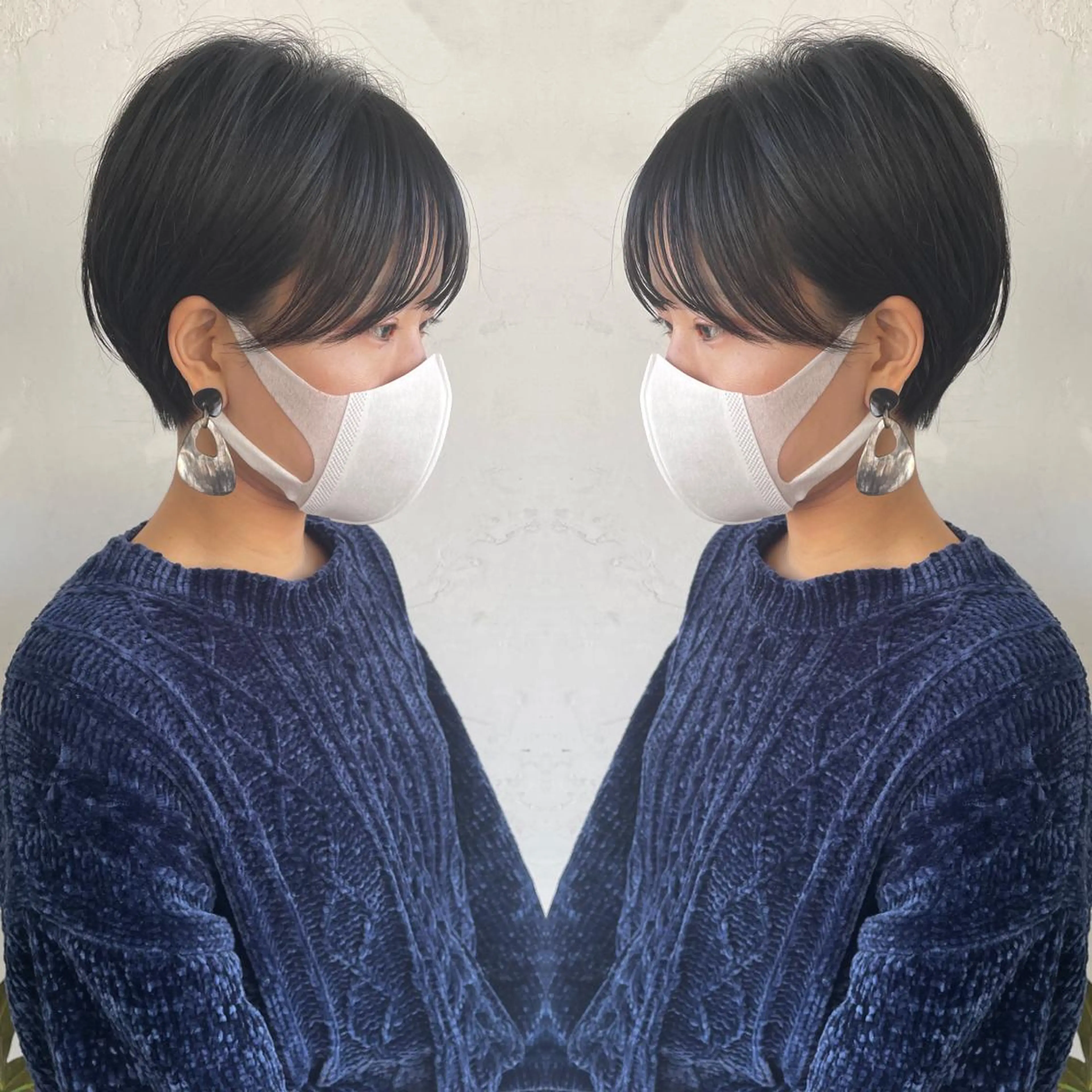 ショート ショートボブ ハンサムショート 丸みショート ボブ くびれヘア カット ヘアカラー 京都大人女性ショート 徒歩1分/秋山のヘアスタイル