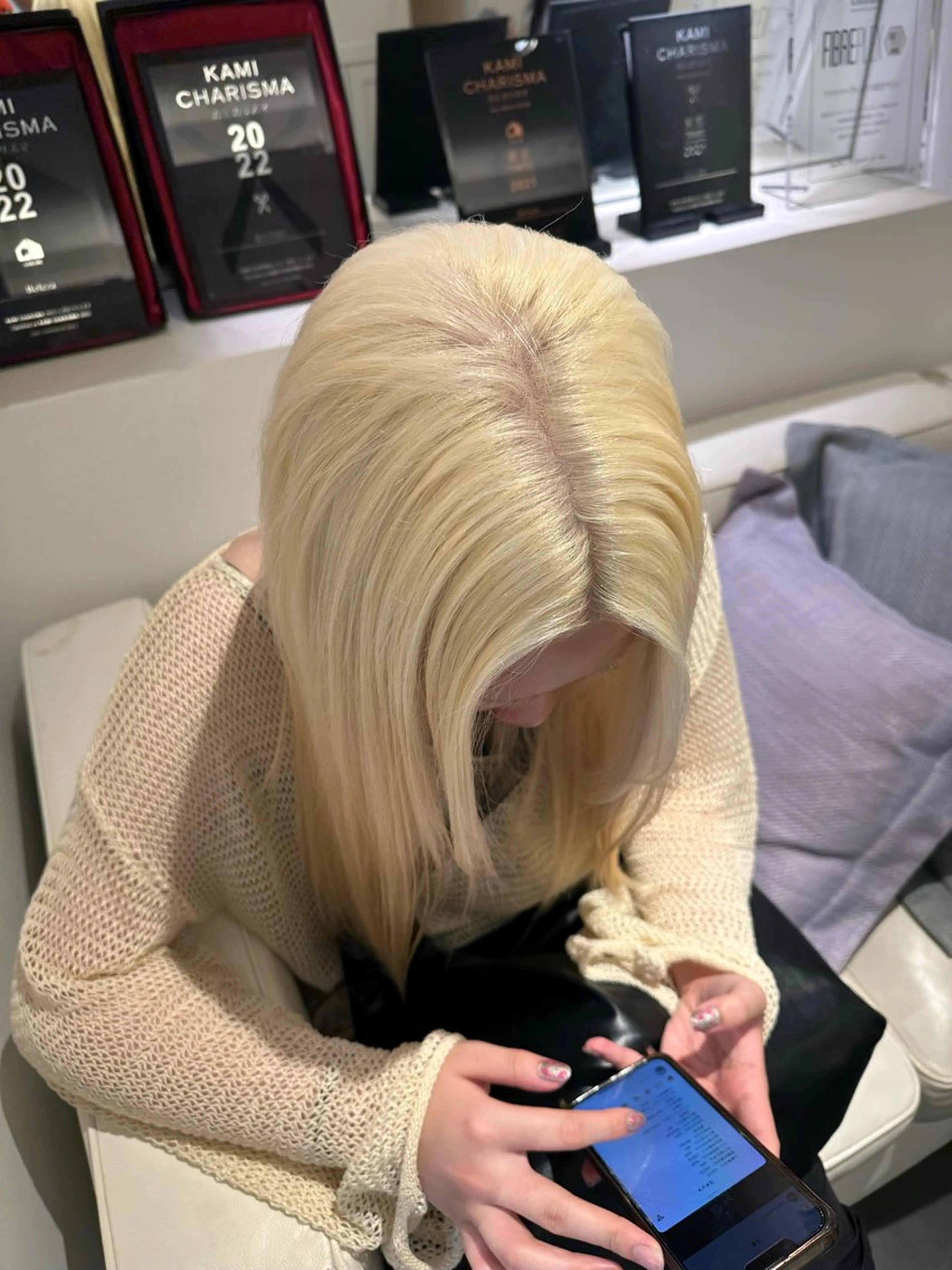 ケアブリーチ込みリタッチカラー+トリートメント💡🫧の写真