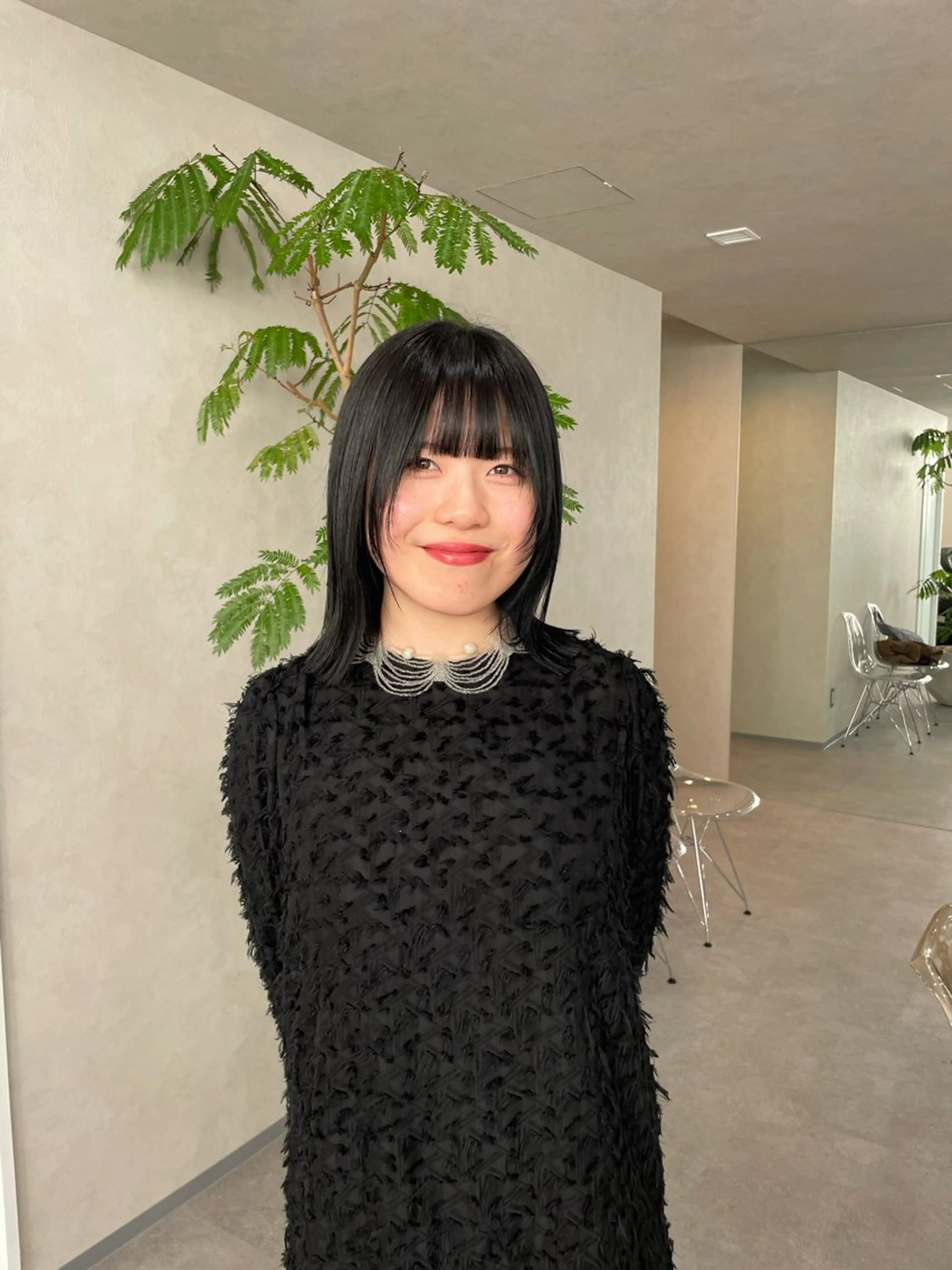 ミディアム カラー カット ヘアカラー トリートメント 🍐透明感カラー🍐 レイヤーカットのヘアスタイル