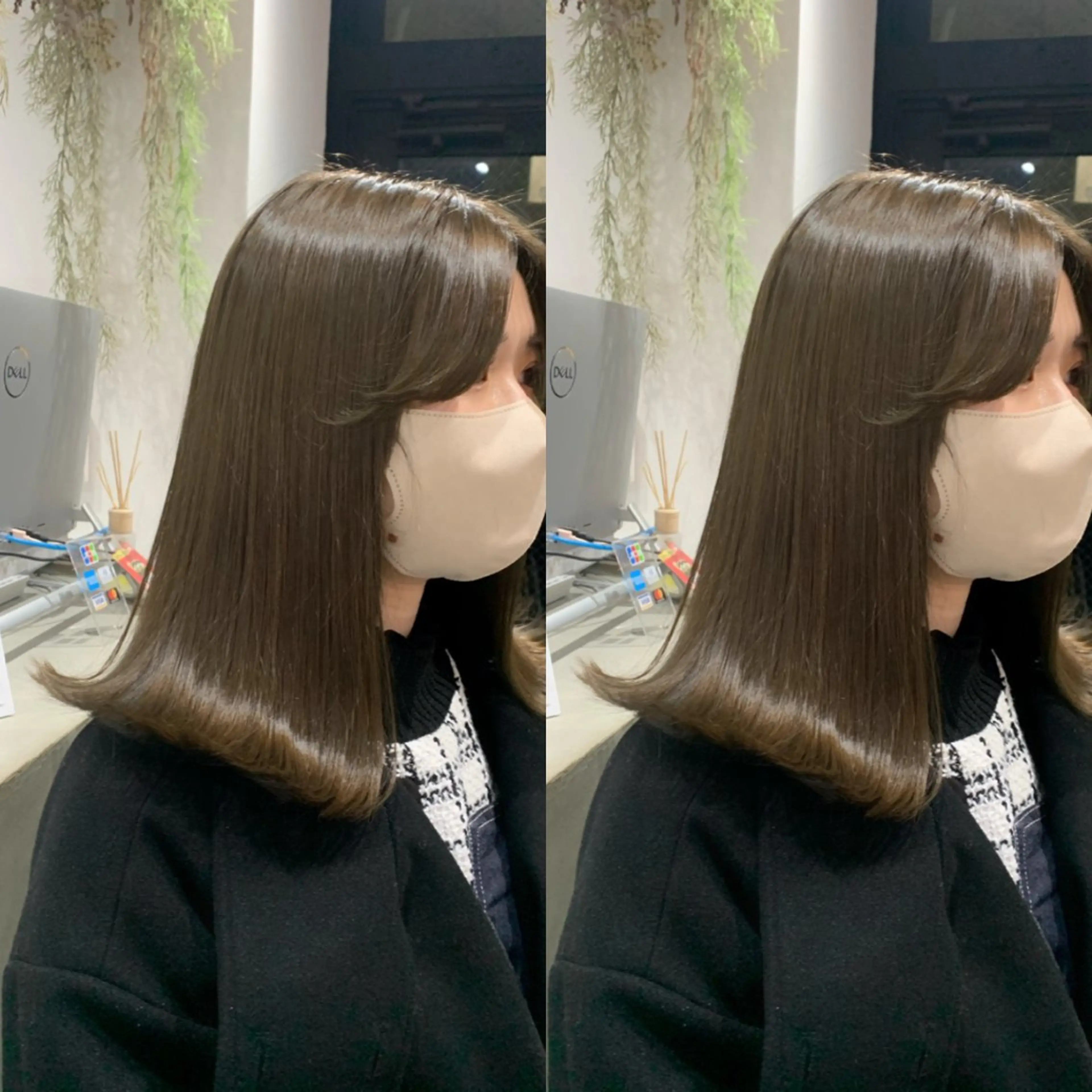 ミディアム カラー ヘアアレンジ カット ヘアカラー トリートメント kei/透明感カラー /ベージュ/インナーのヘアスタイル