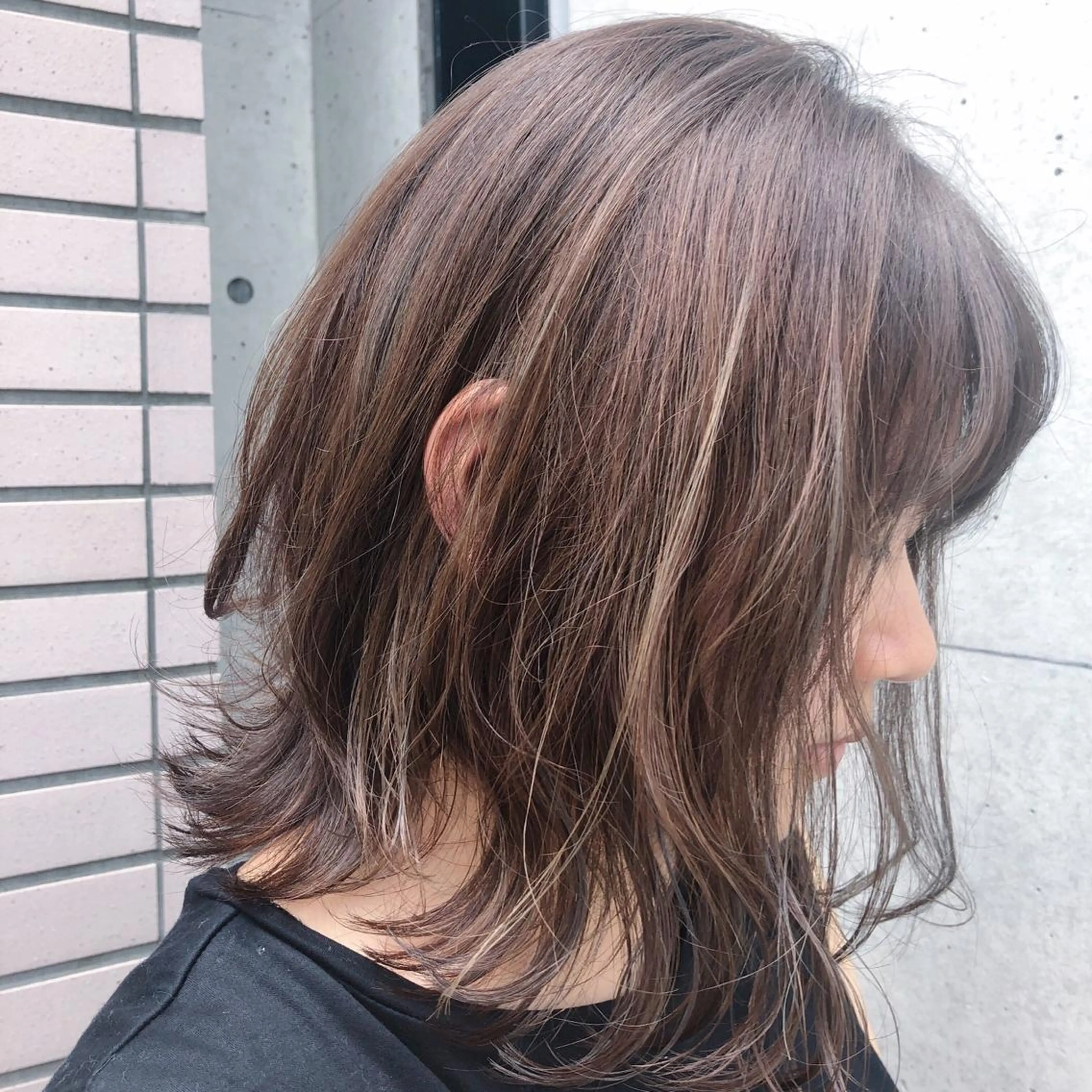 ミディアム カラー パーマ ヘアアレンジ 【白髪ぼかし 専門GBG】自由が丘のヘアスタイル