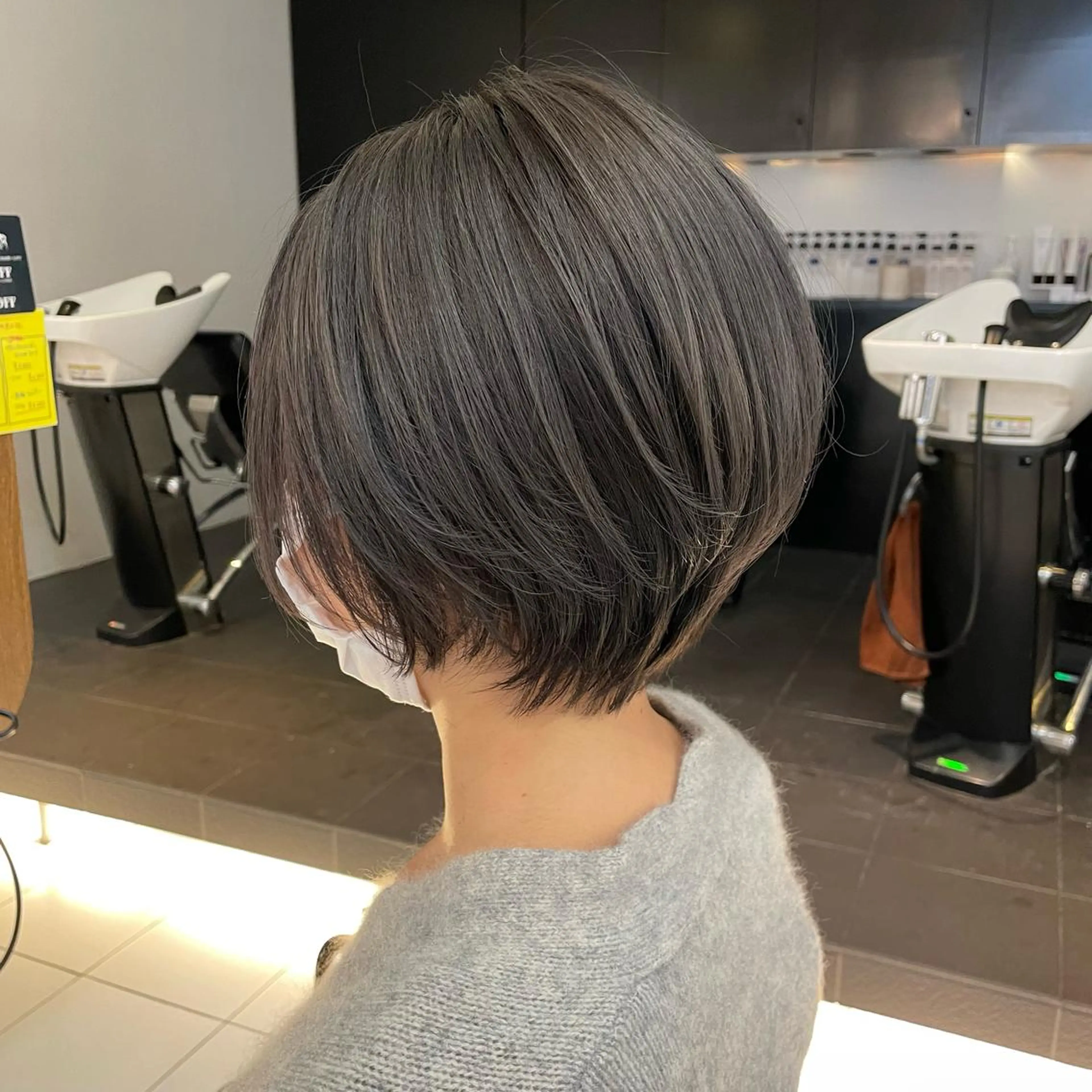 ショート カラー グレージュ ラベンダーカラー ラベンダーグレージュ ラベンダーグレー ショートヘア 透明感カラー/ 寺田千雅子のヘアスタイル
