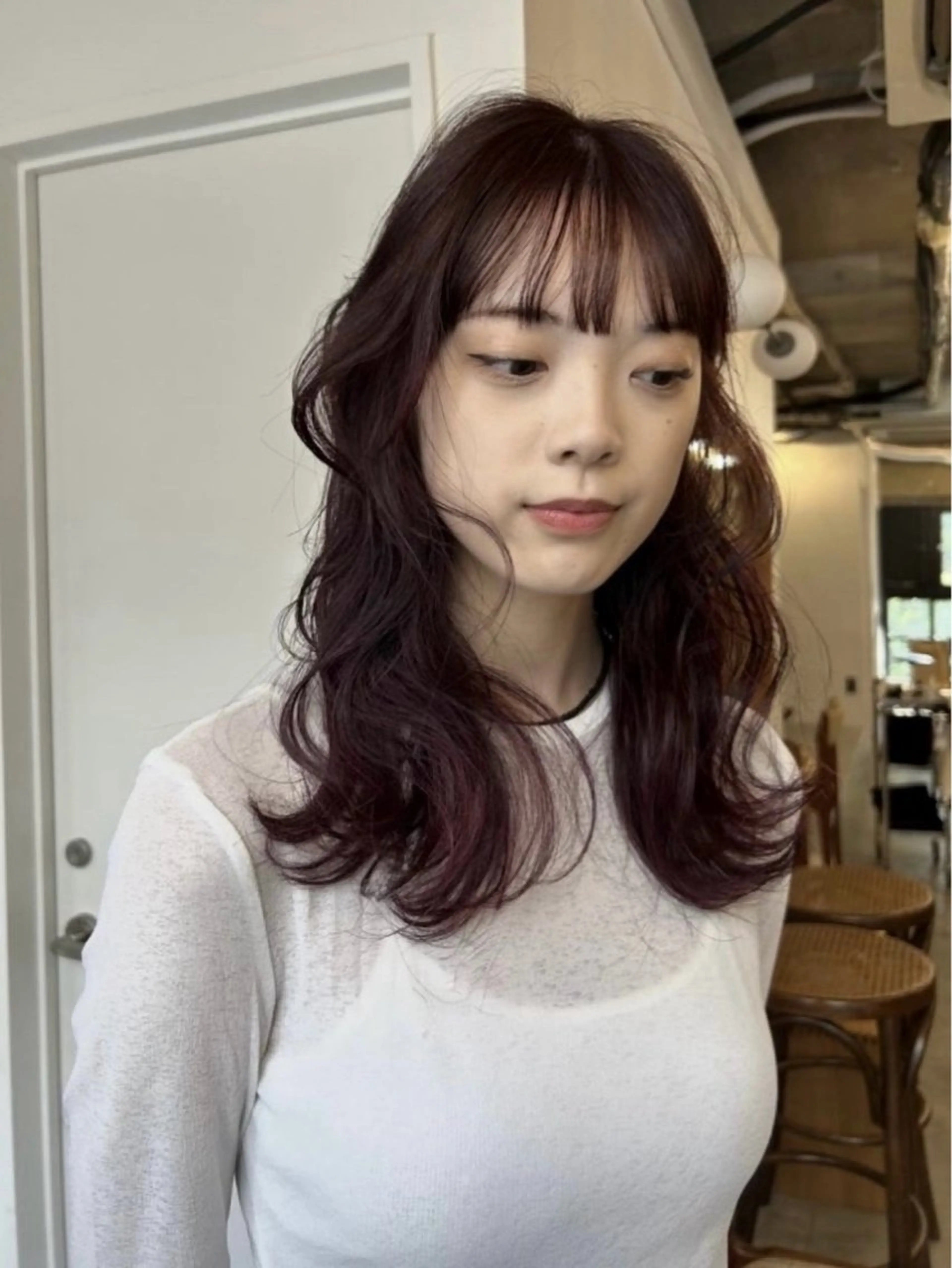 ミディアム カラー momo kgのヘアスタイル