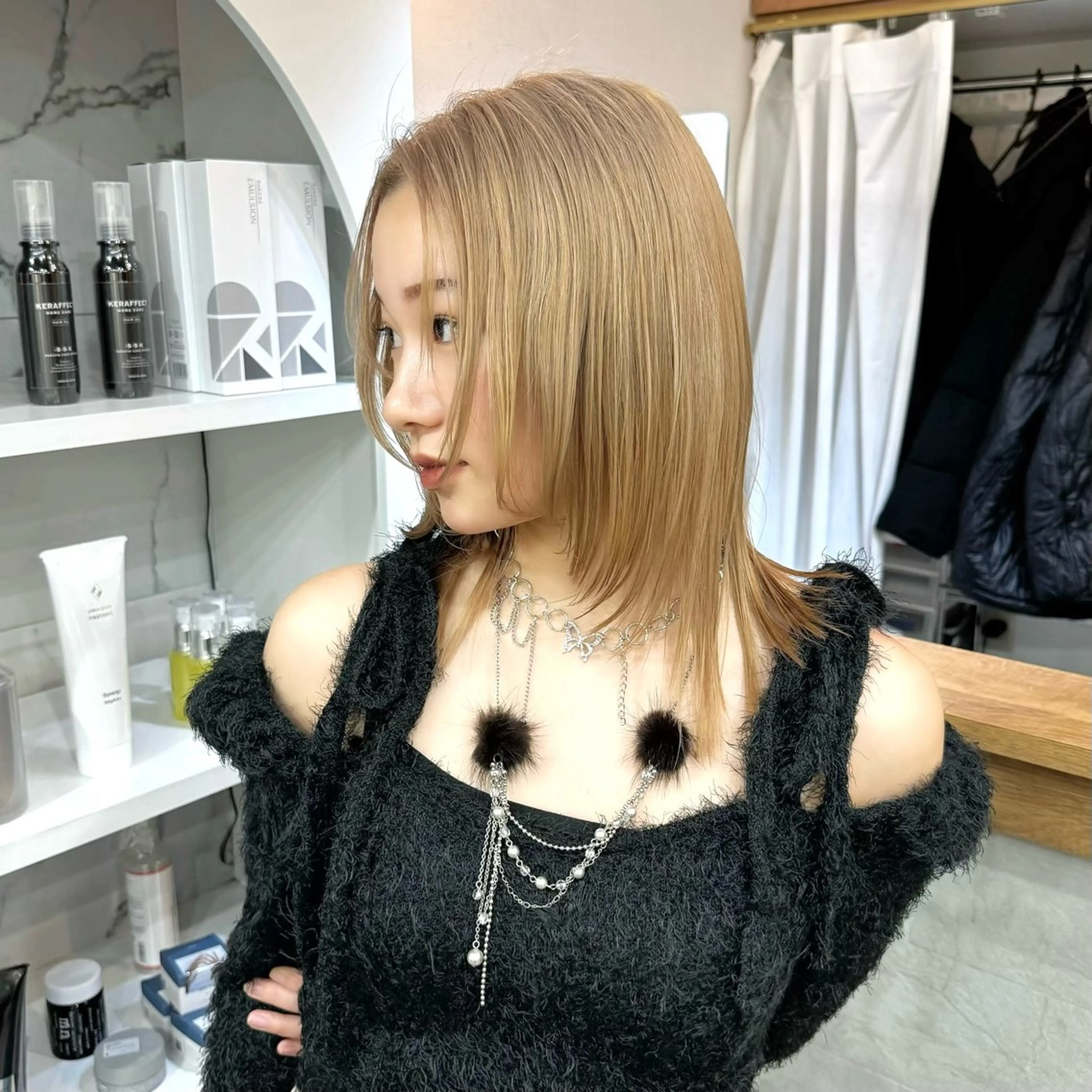 セミロング カラー ヘアカラー トリートメント エクステモデル募集 💗大阪梅田/川上のヘアスタイル