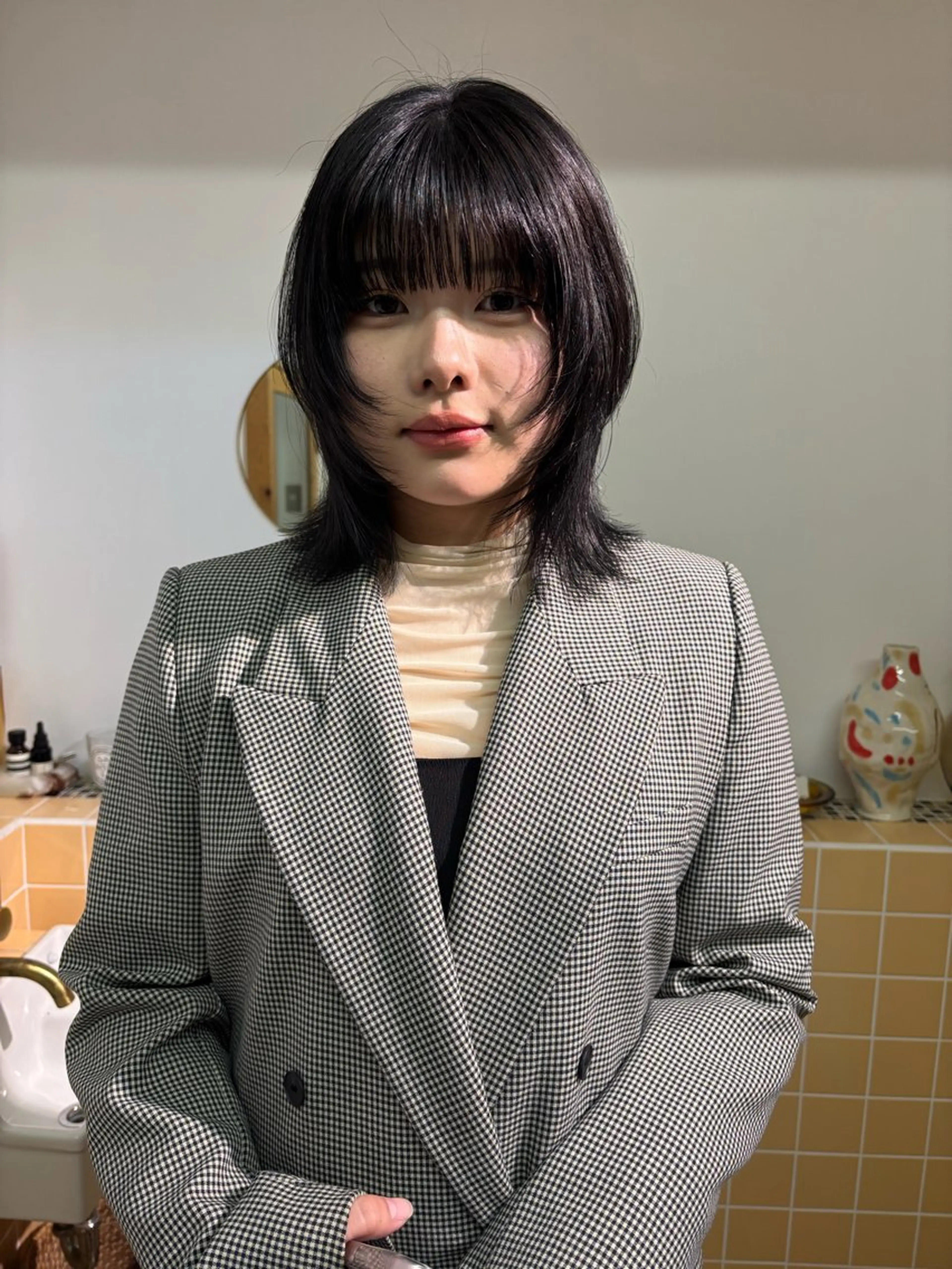 ミディアム カラー カット ヘアカラー トリートメント sakura🌸 レイヤー/韓国ヘアのヘアスタイル