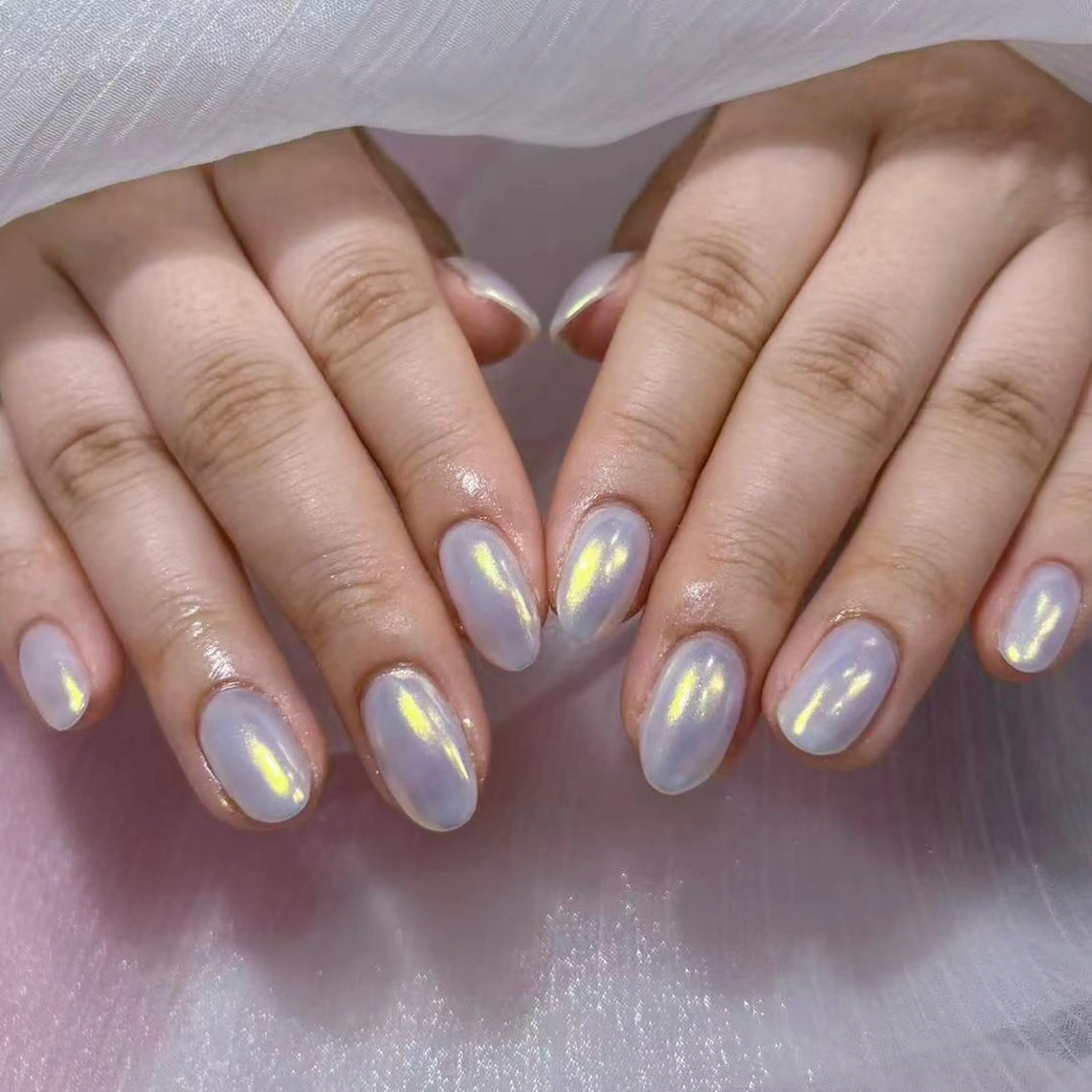 ネイル アートネイル オーロラネイル ガーリー キラキラネイル 韓国ネイル ハンドネイル リナ 💅のネイルデザイン