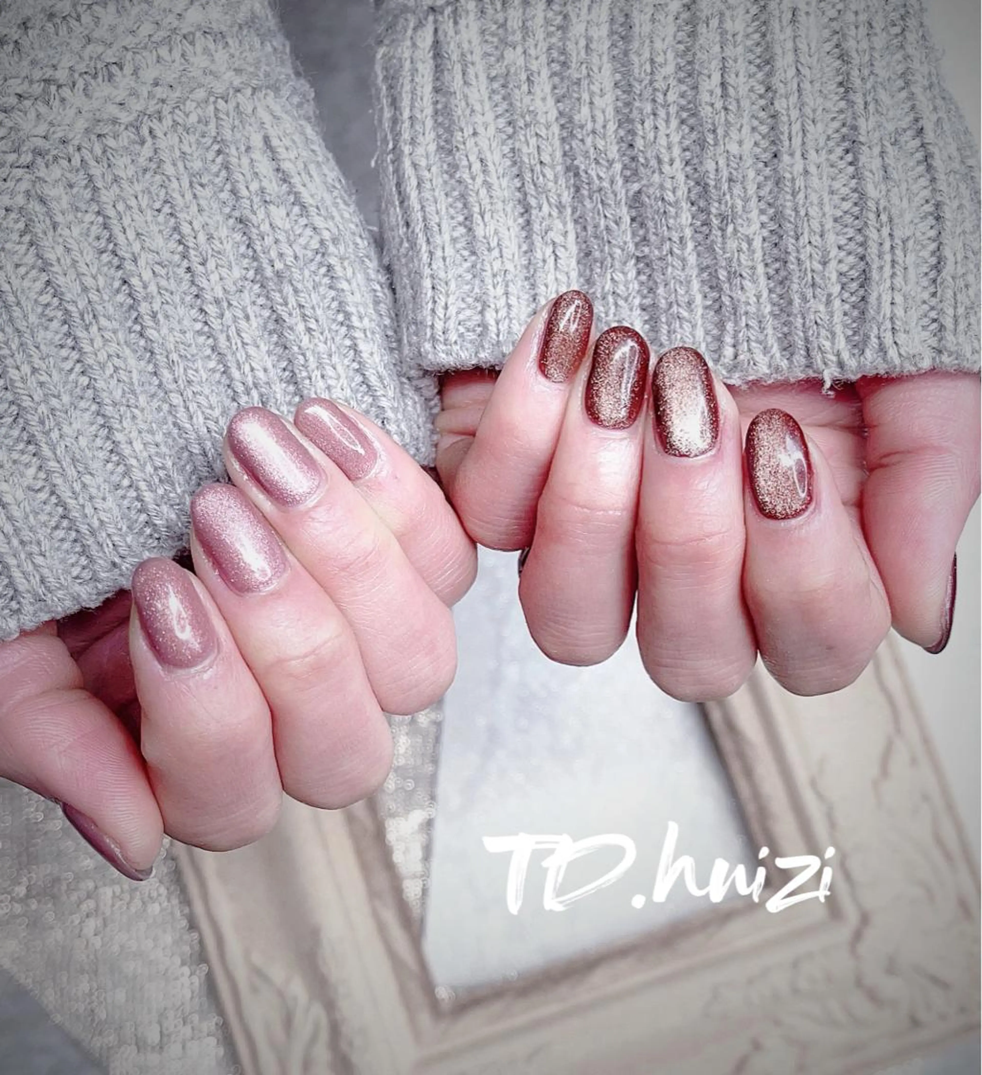 ミディアム めぐみのネイルサロン スタッフ練習のネイルデザイン