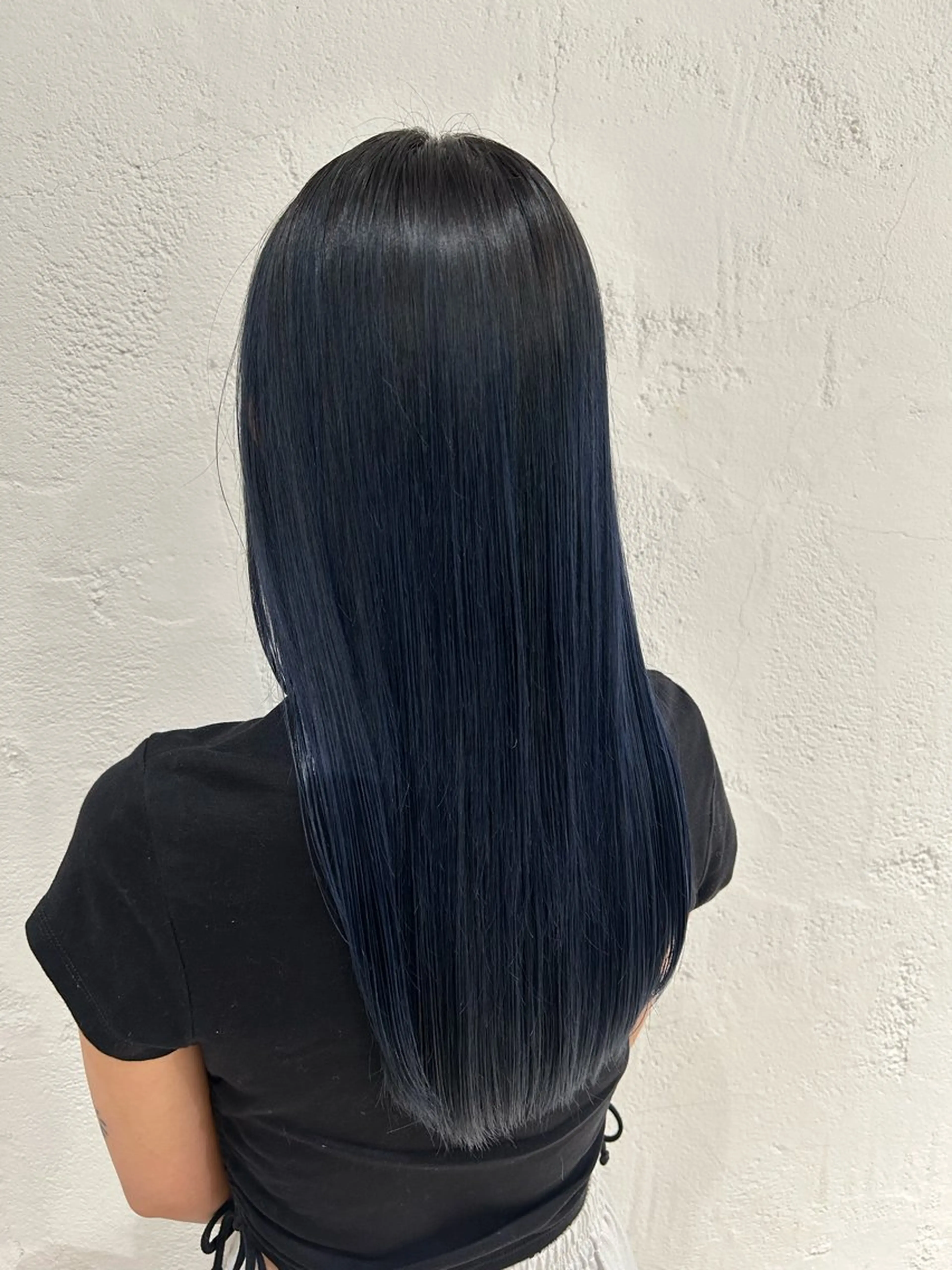 ロング カラー 黒髪 ブルーカラー ブルーブラック カット ヘアカラー トリートメント 艶カラー🌸アレンジ 🌹Sally🕊️のその他イメージ