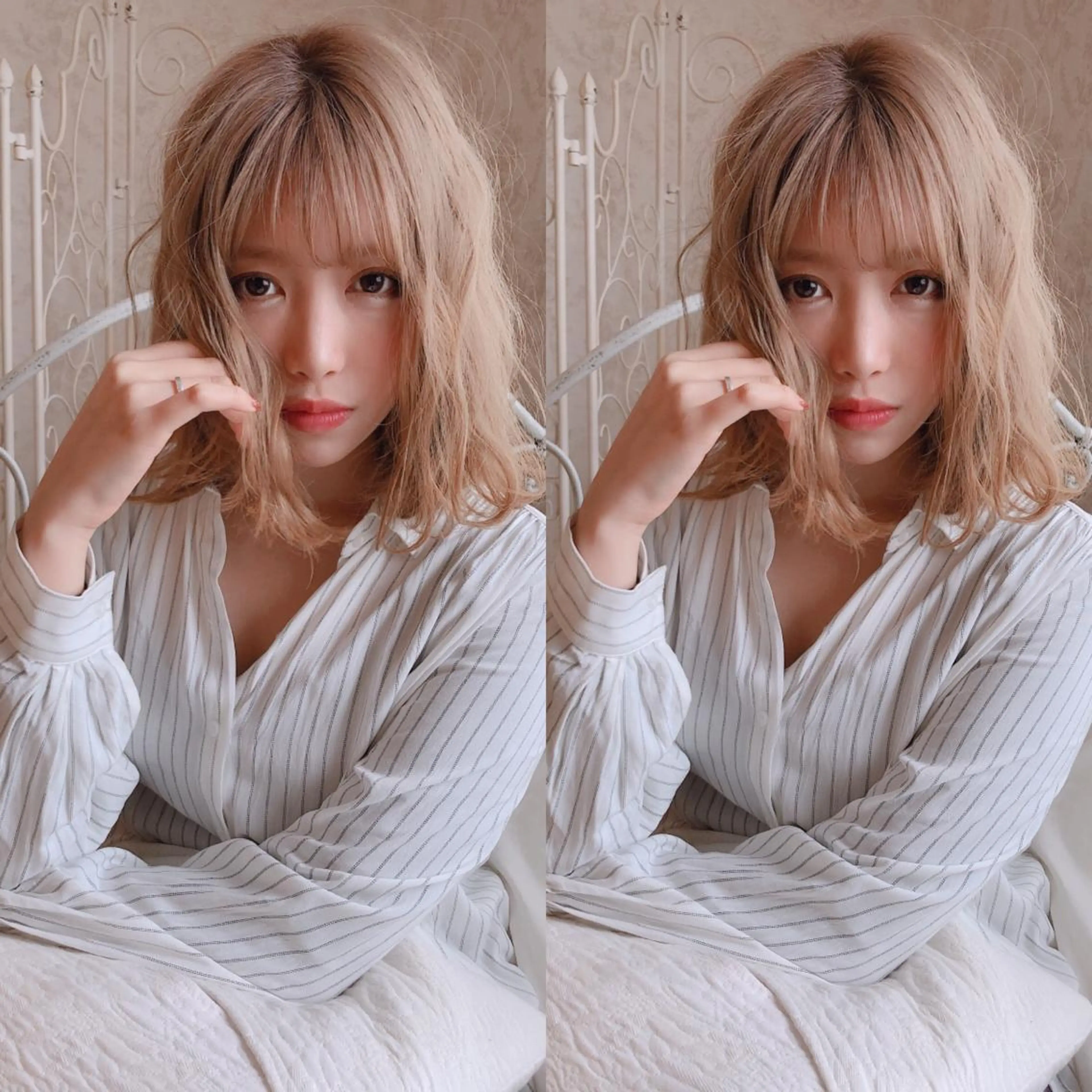 ミディアム カラー カット ヘアカラー トリートメント 店長/mao/ 前髪/顔周りカットのヘアスタイル