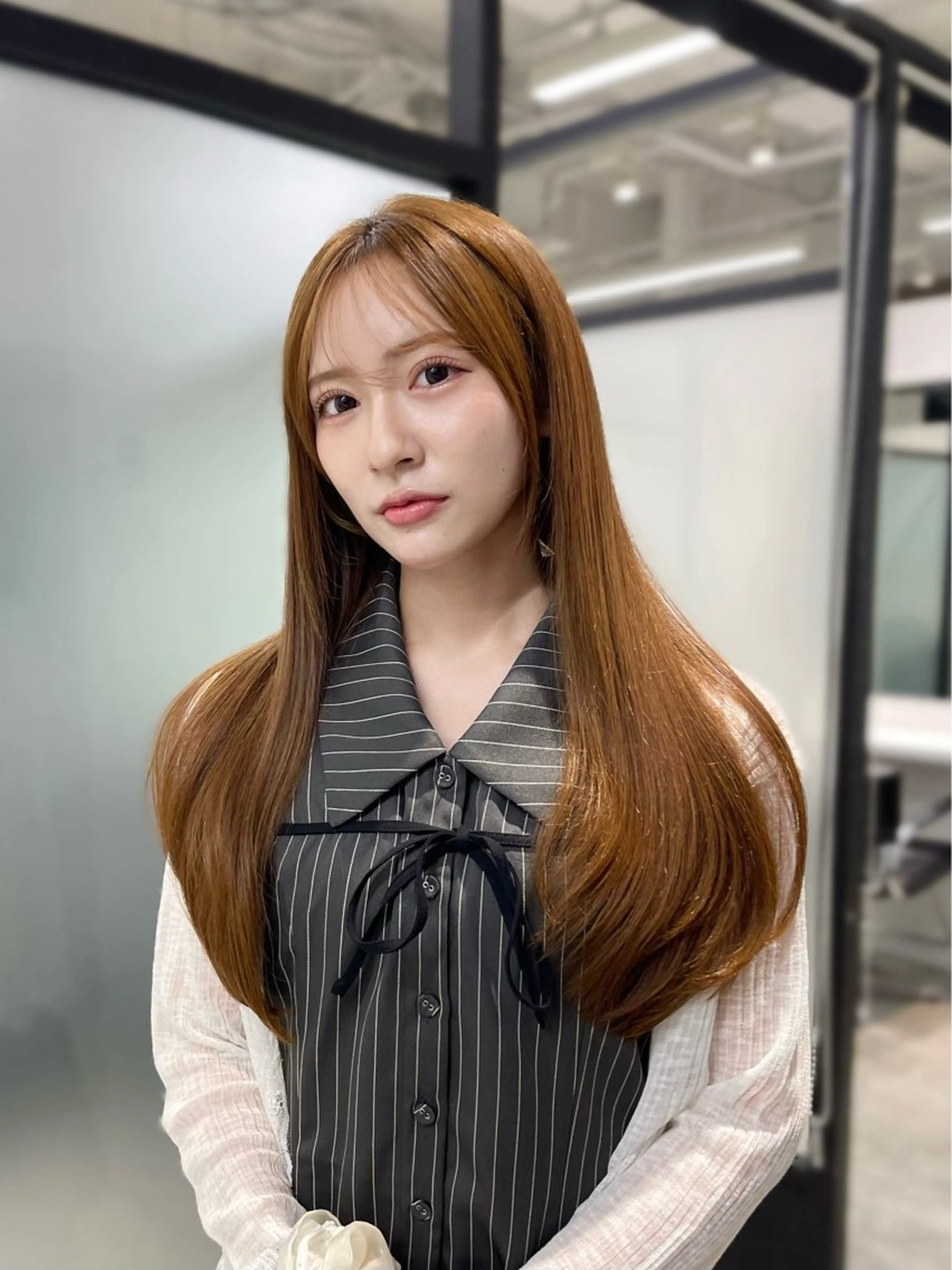 ロング 韓国風ヘア レイヤーカット カット ヘアカラー トリートメント 韓国レイヤーカット 髪質改善▫️水野有真のヘアスタイル