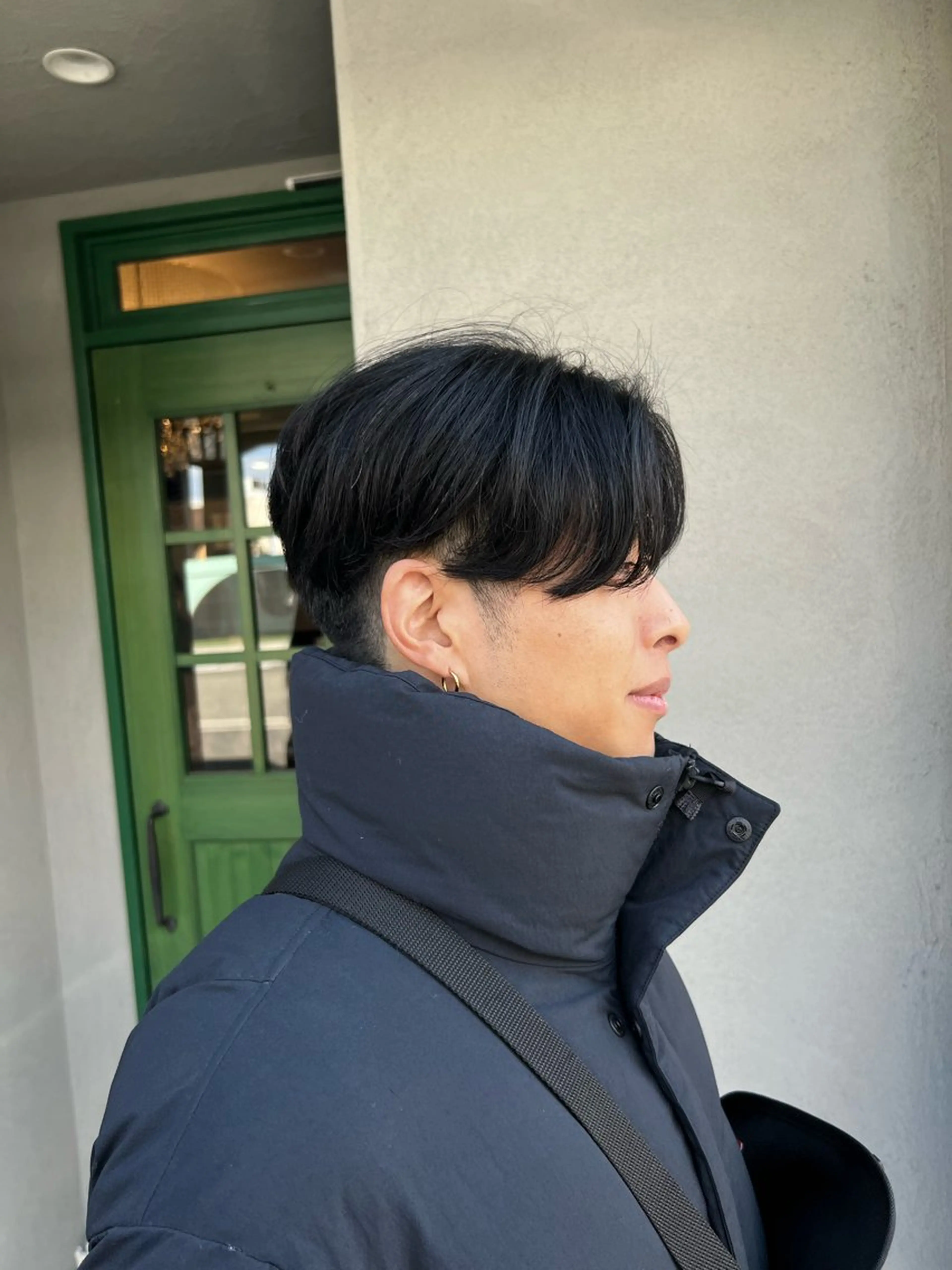 ショート パーマ メンズ センターパート メンズ韓国風 メンズパーマ 韓国風ヘア カット パーマ SHION men's permのヘアスタイル