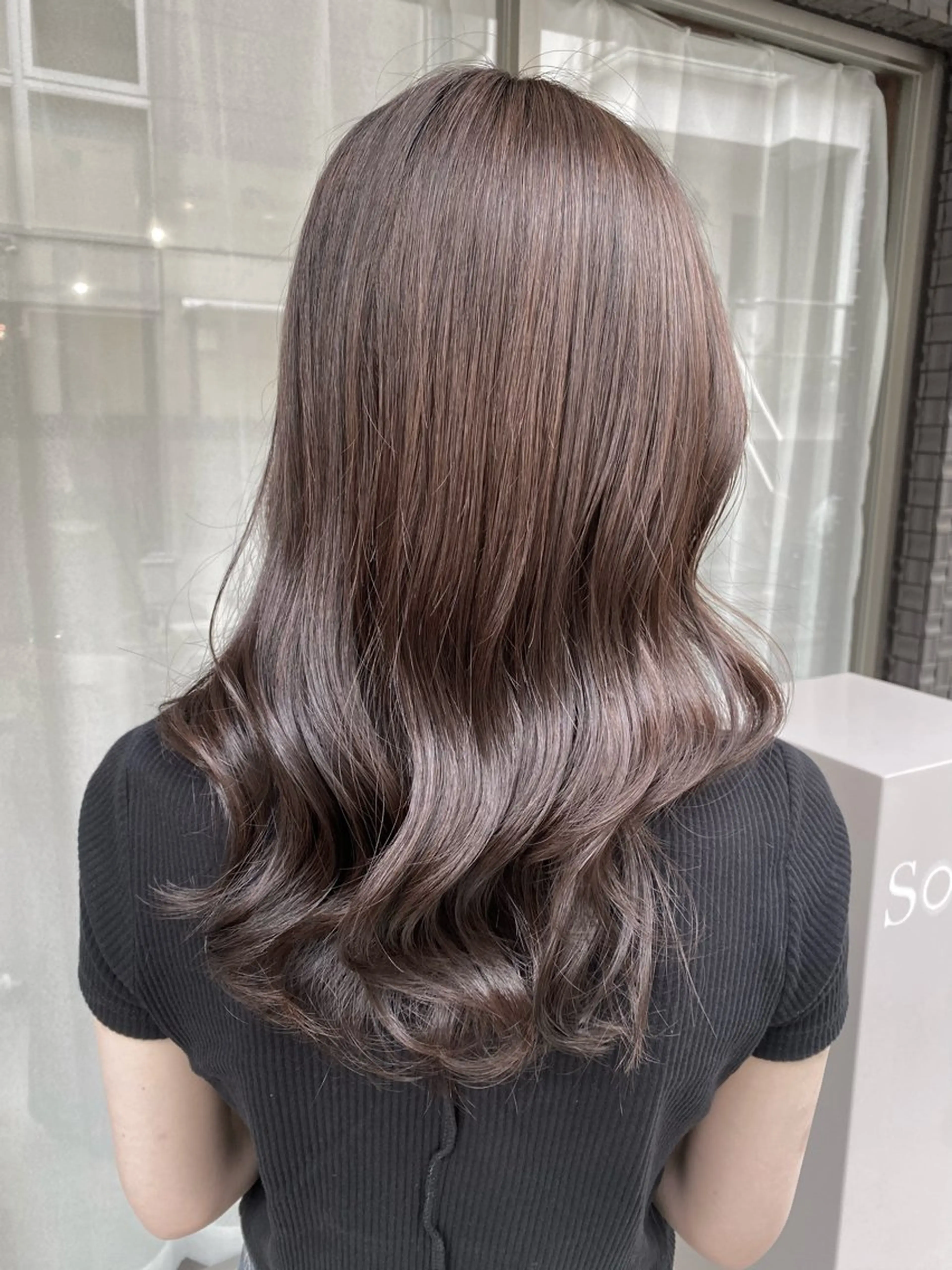 セミロング カラー 透明感カラー グレージュ カット ヘアカラー トリートメント グレージュ/レイヤー /韓国ヘア/RISAのヘアスタイル