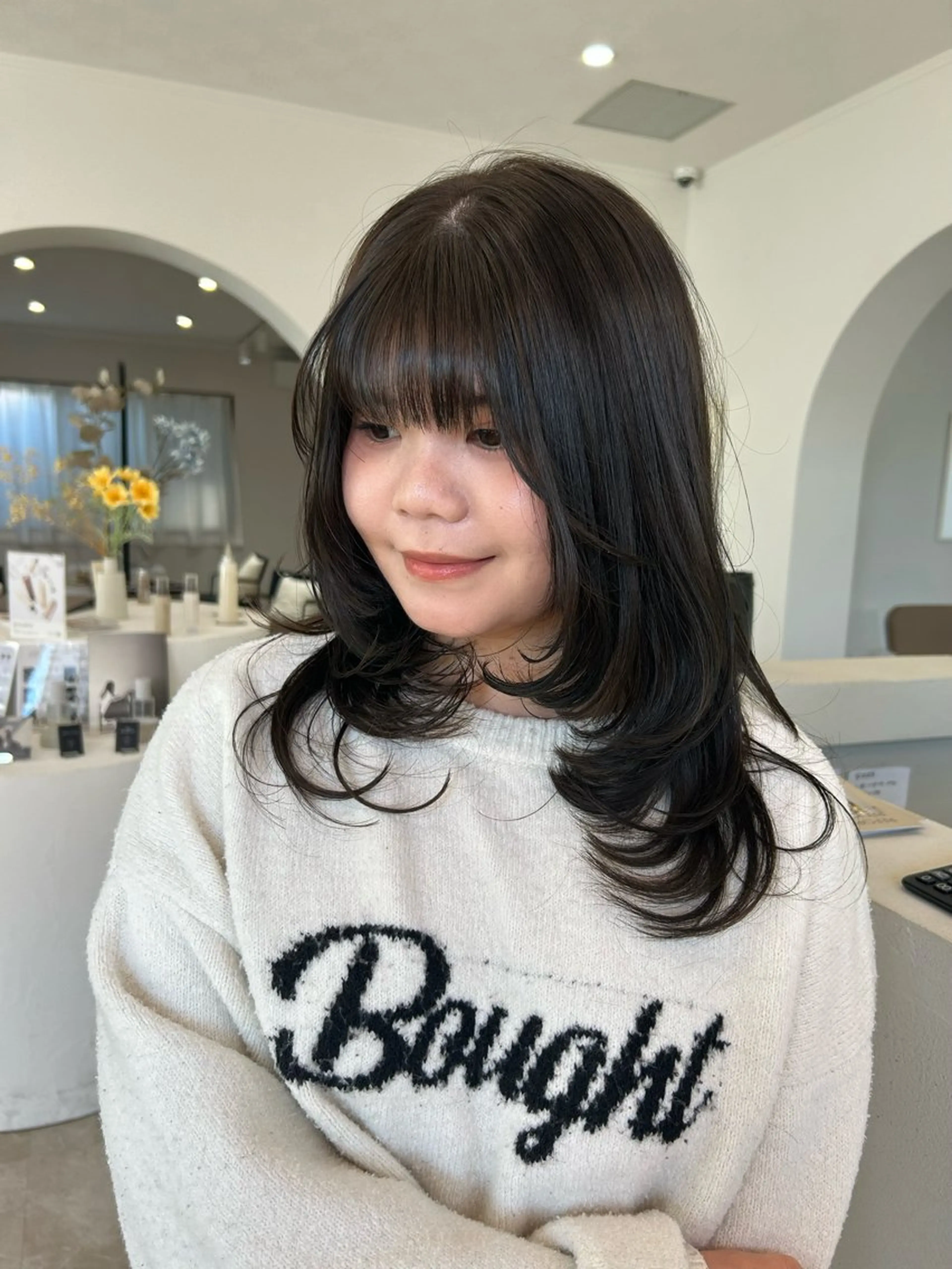 ロング カット ヘアカラー カリン| debut泡瀬店のヘアスタイル