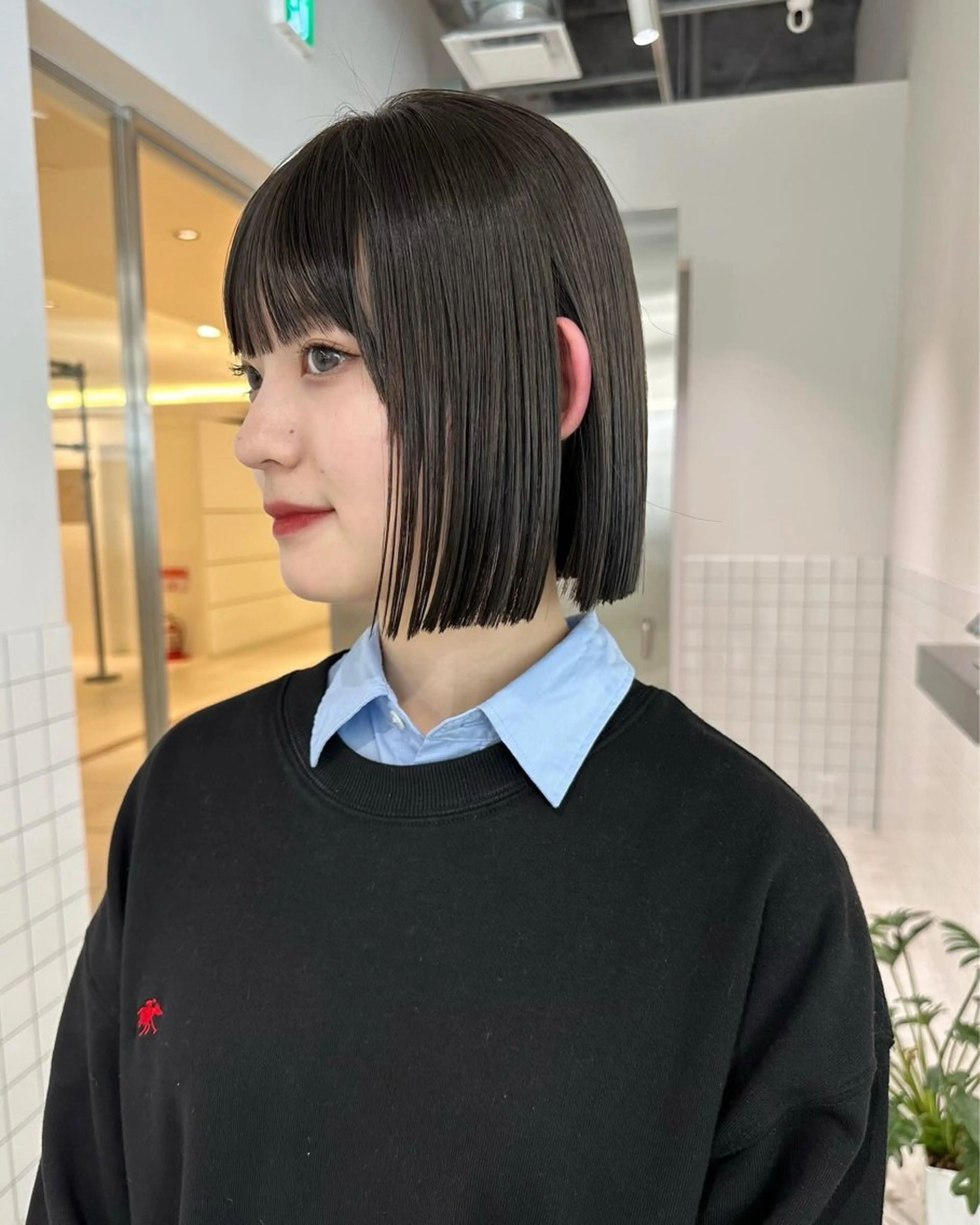 ショート ヘアカラー iroha半個室 大阪/ボブ/縮毛矯正のヘアスタイル
