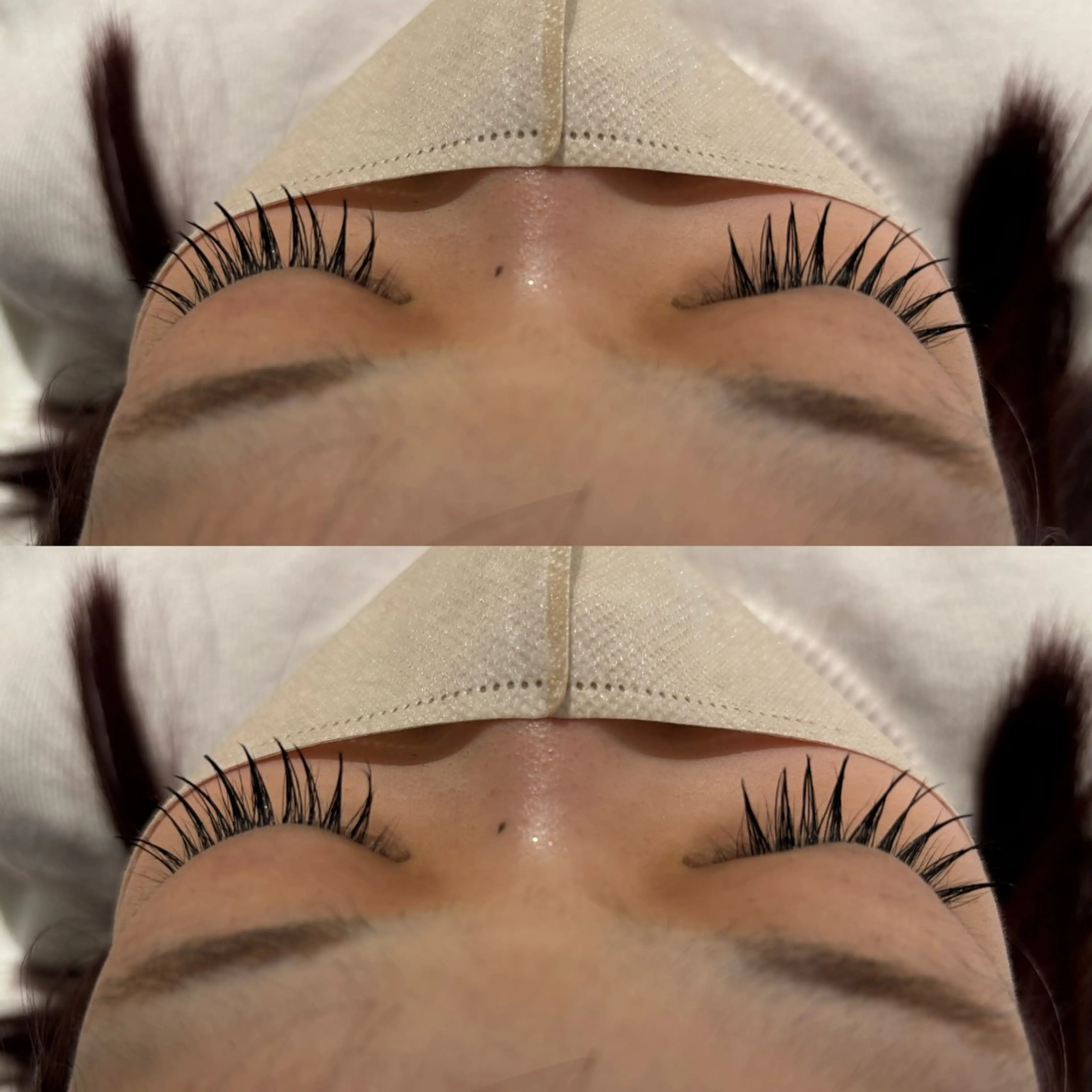 マツエク・マツパ 成人式 韓国風マツエク パリジェンヌラッシュリフト マツエク 暖色カラー/ パリジェンヌ💟みくのヘアスタイル