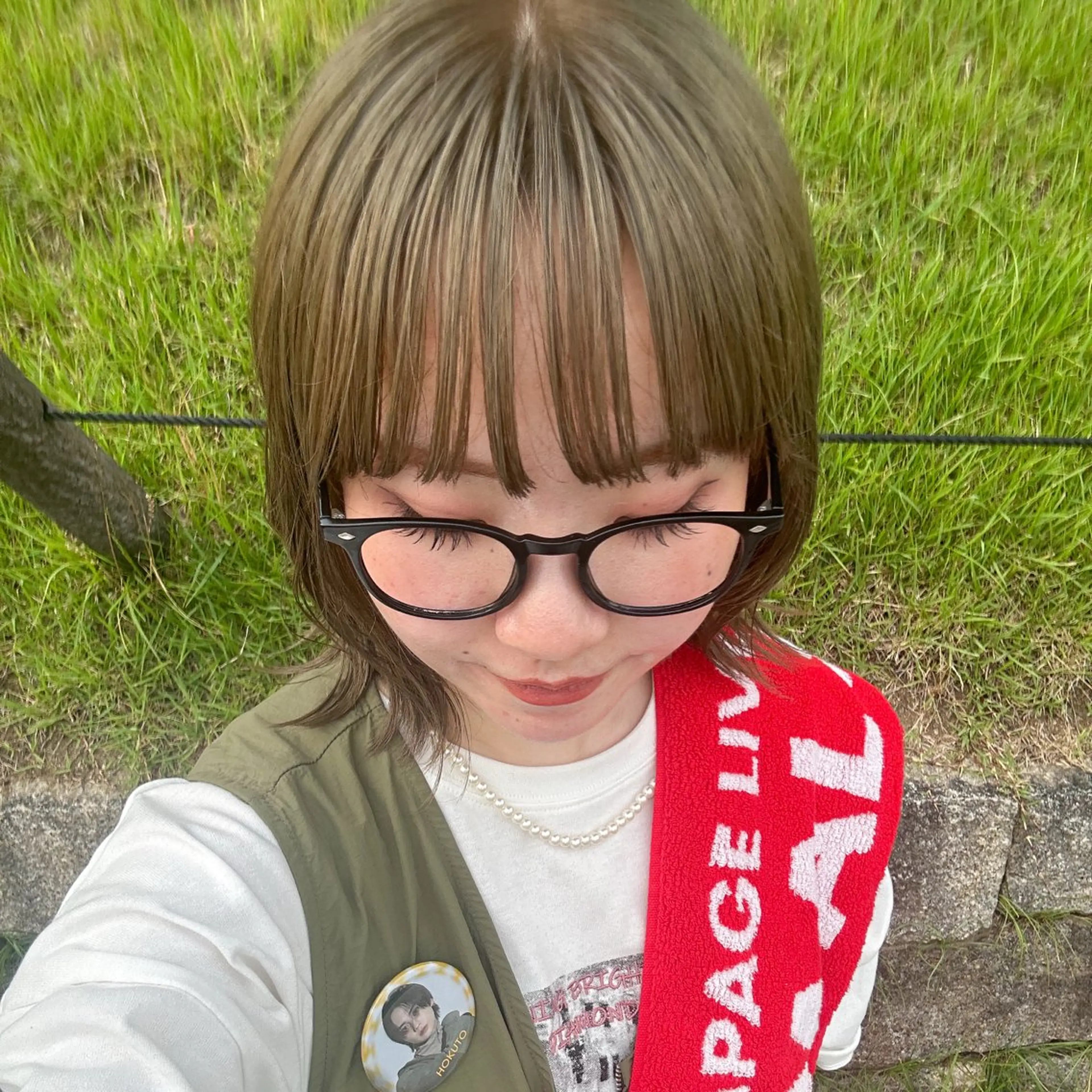 カラー ブリーチ 💟艶カラー・トリー トメント/リサ🤍のヘアスタイル