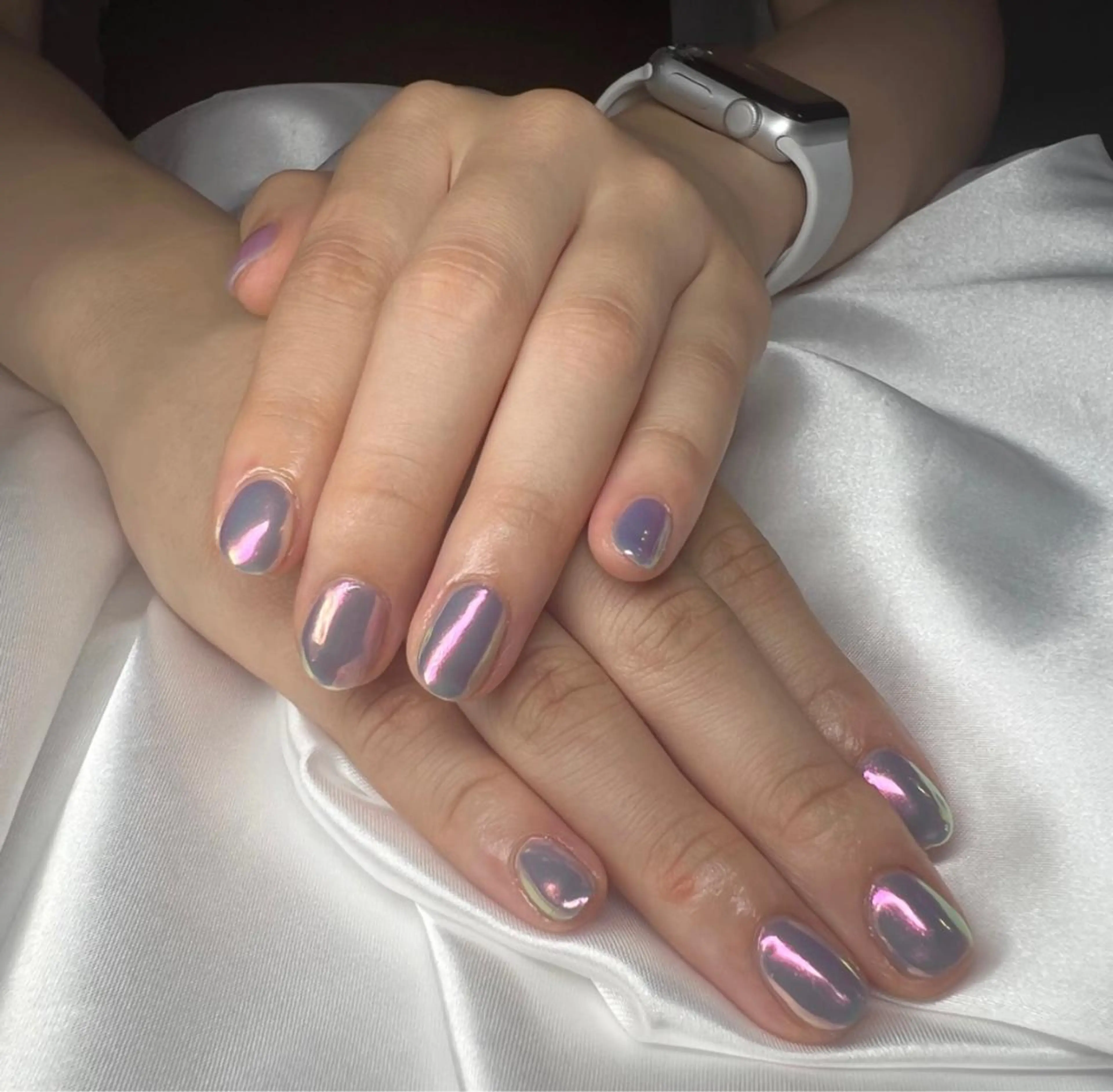 ネイル オーロラネイル フレンチネイル マグネットネイル ミラーネイル ワンカラーネイル ハンドネイル LeaLea nails.のネイルデザイン