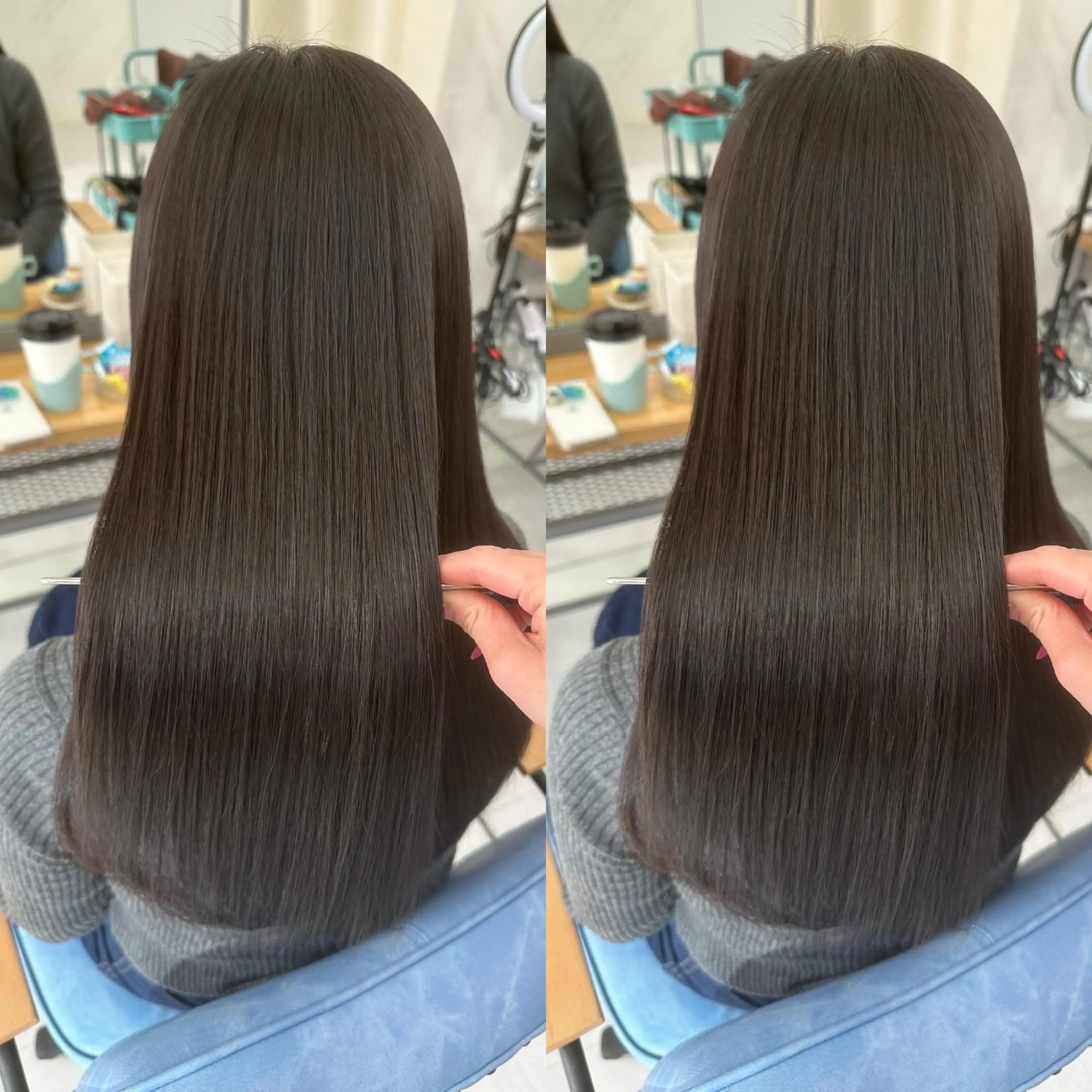 ロング カラー 髪質改善 縮毛矯正 トリートメント トリートメント 縮毛矯正×ボブ💎 髪質改善/木下のヘアスタイル