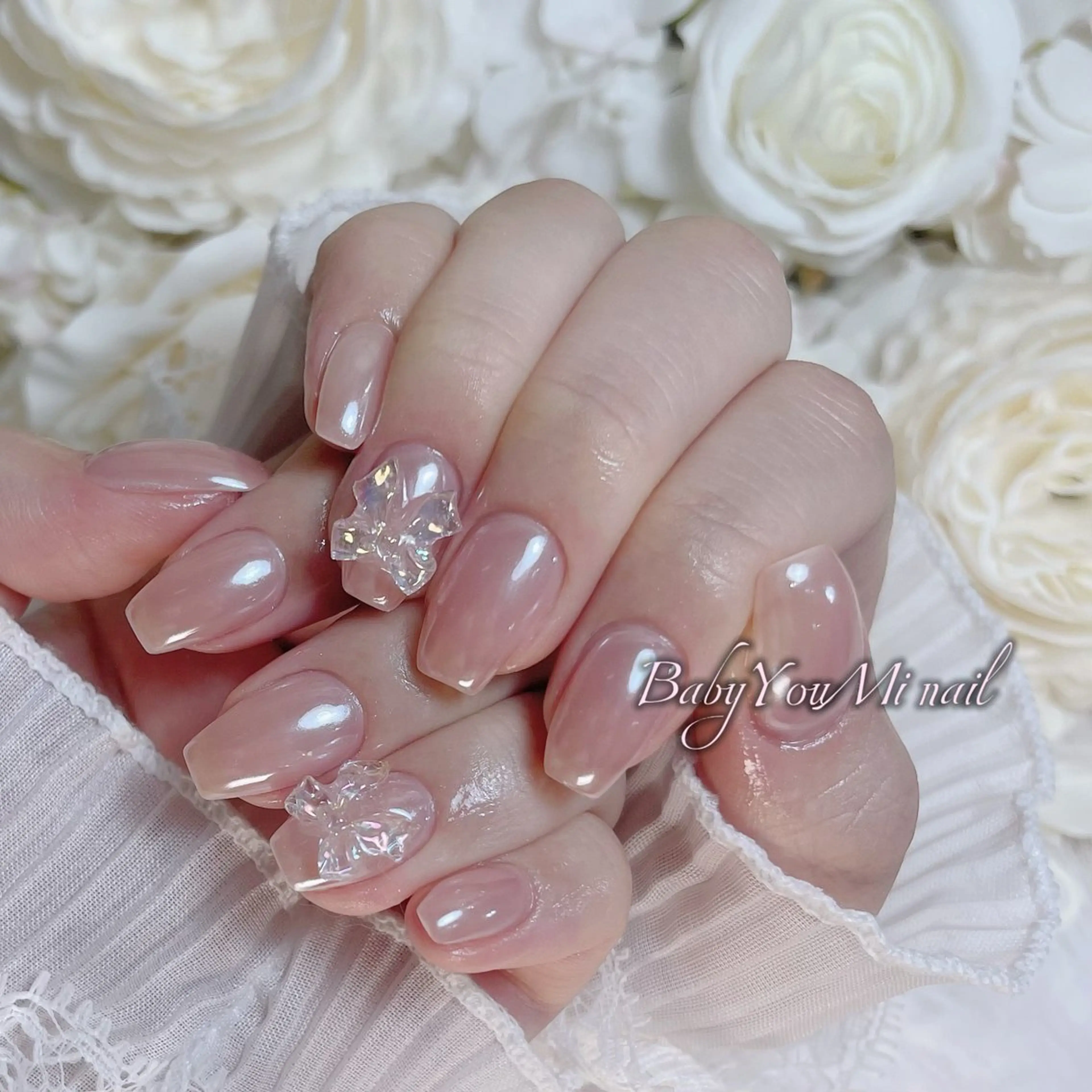 ネイル オーロラネイル 成人式 フットネイル フレンチネイル ジェルネイル ハンドネイル Oomiya 服部のネイルデザイン