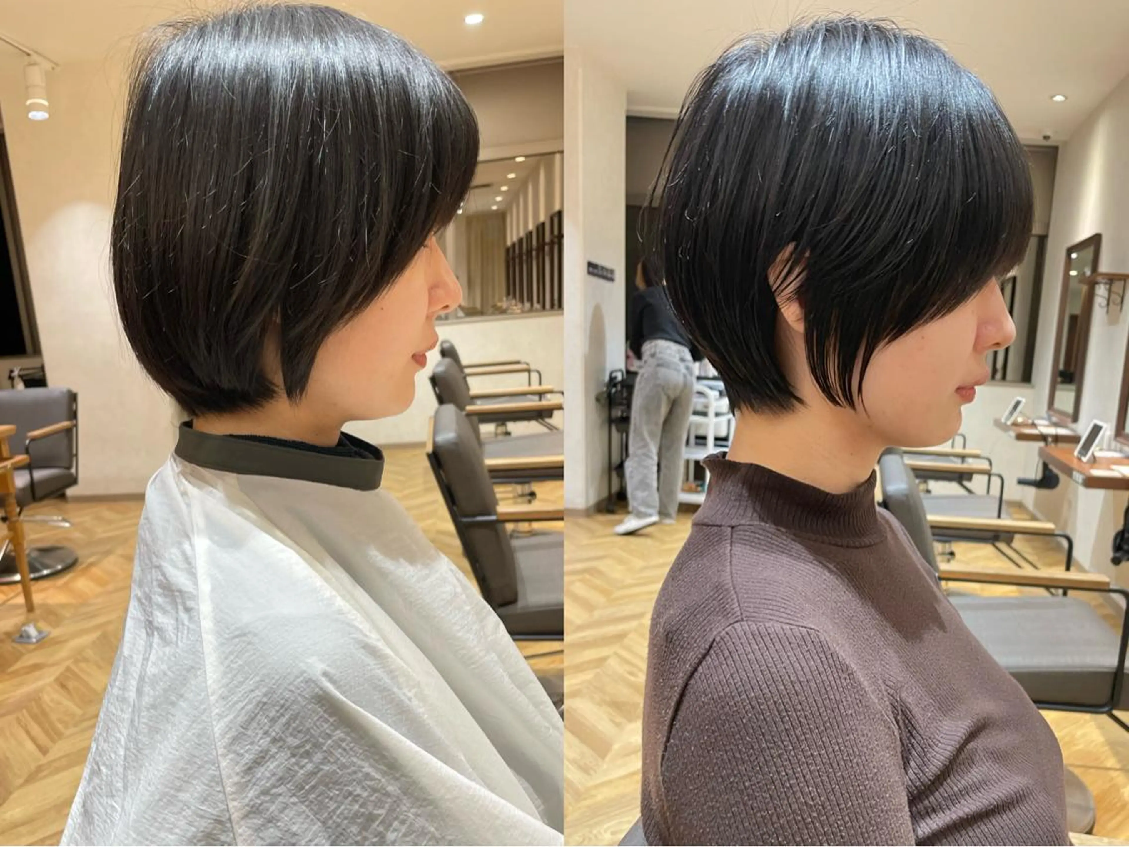 ショート ショートボブ ボブ 顔周りカット ショートヘア 小顔カット カット ヘアカラー トリートメント Aster 店長 れおん✂️のヘアスタイル