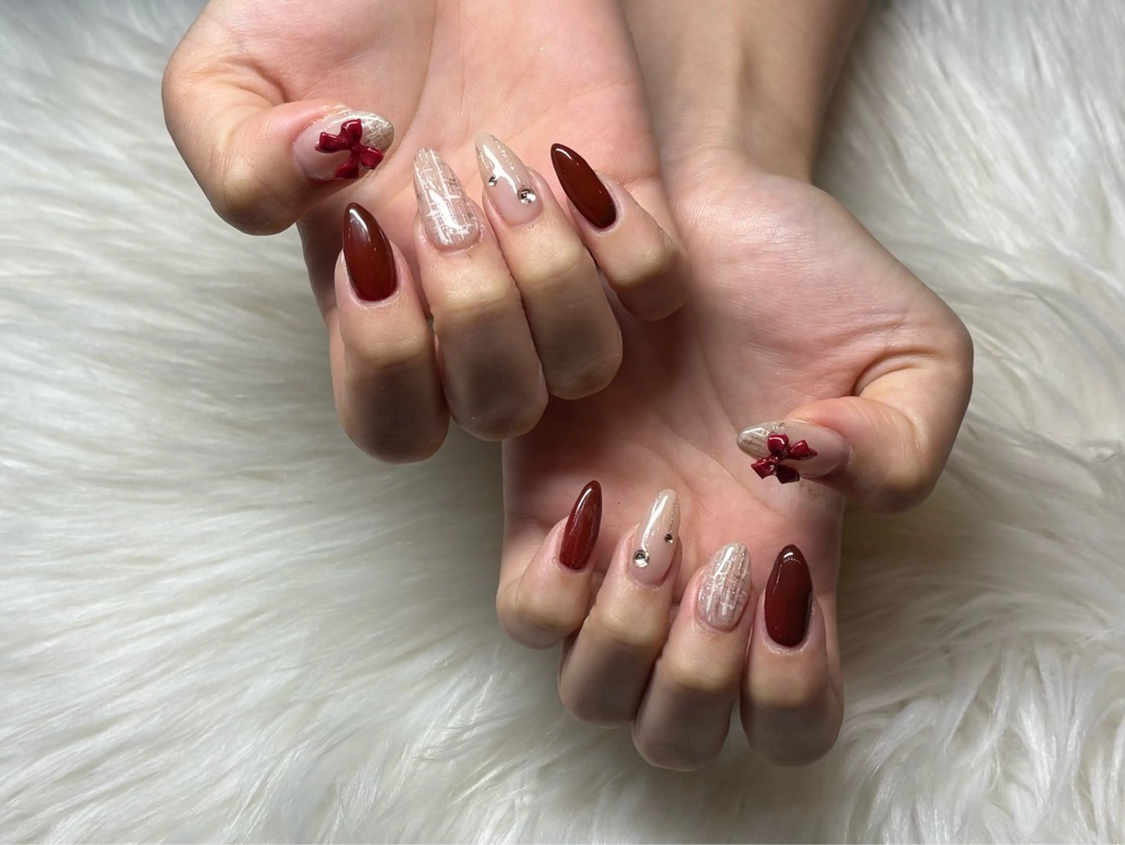 ネイル 冬ネイル クリスマス ハンドネイル nail cute 藤岡のネイルデザイン