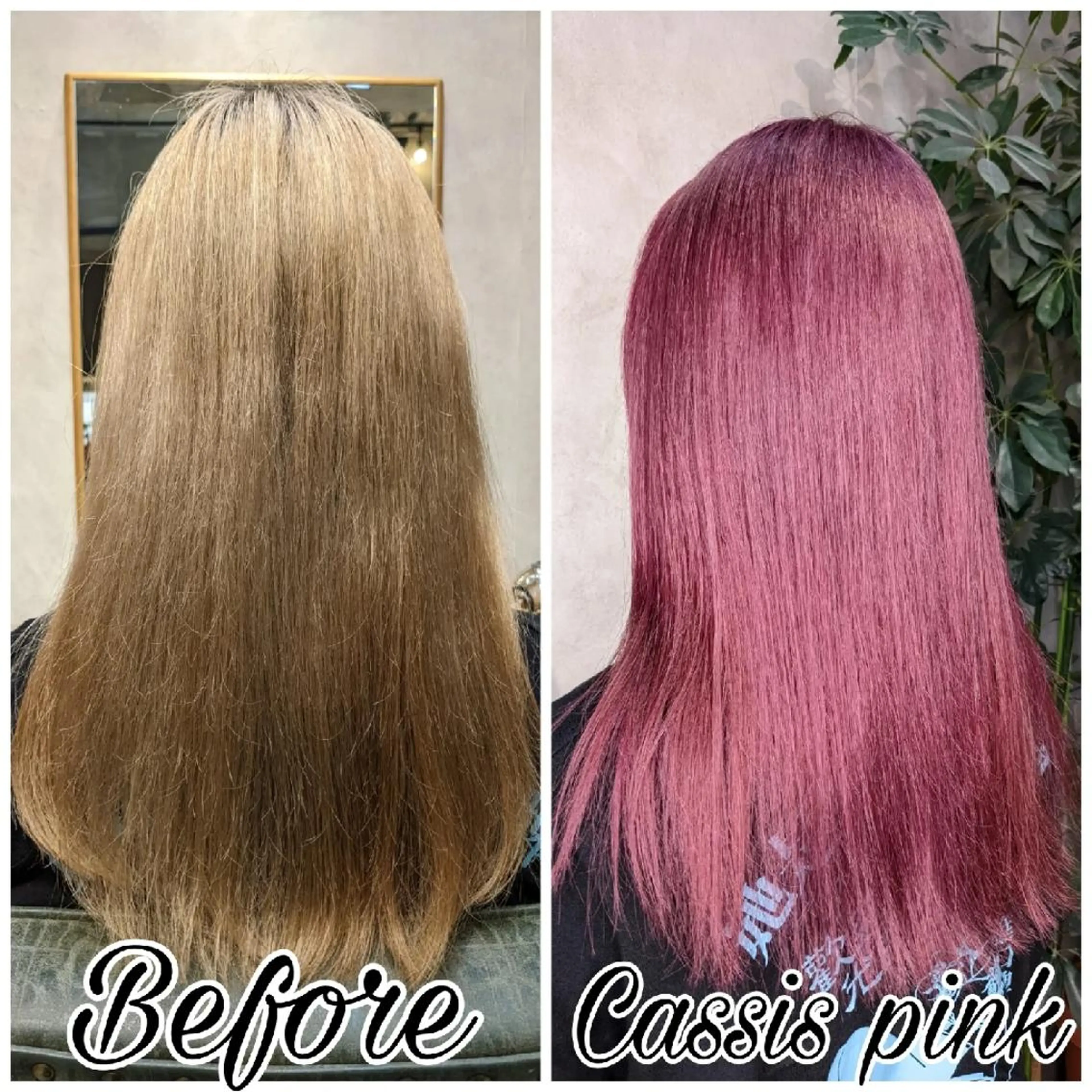 カラー セミロング ブリーチ カシス ピンクカラー 柏プルエクNo.1 🔆/松坂大輝のヘアスタイル