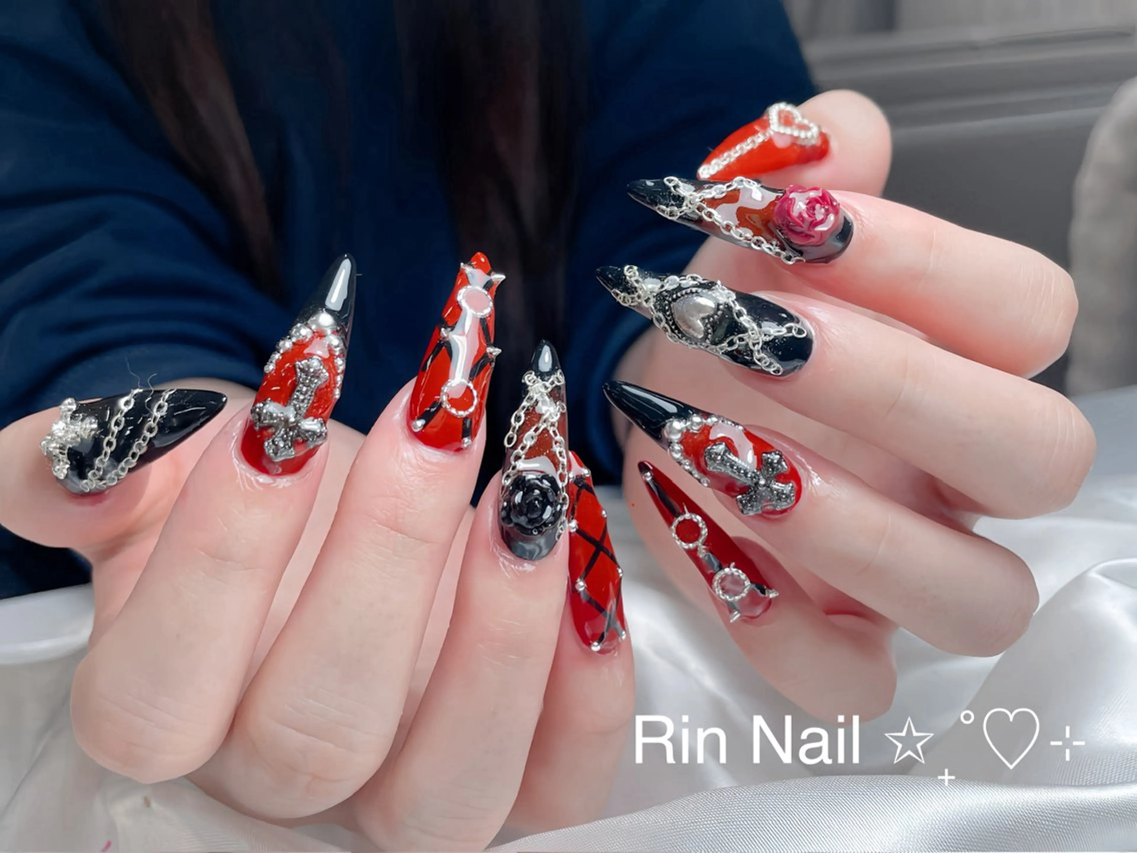 ネイル アートネイル 成人式 ロングネイル ニュアンスネイル スカルプネイル ハンドネイル Rin Nail 新大久保店のネイルデザイン