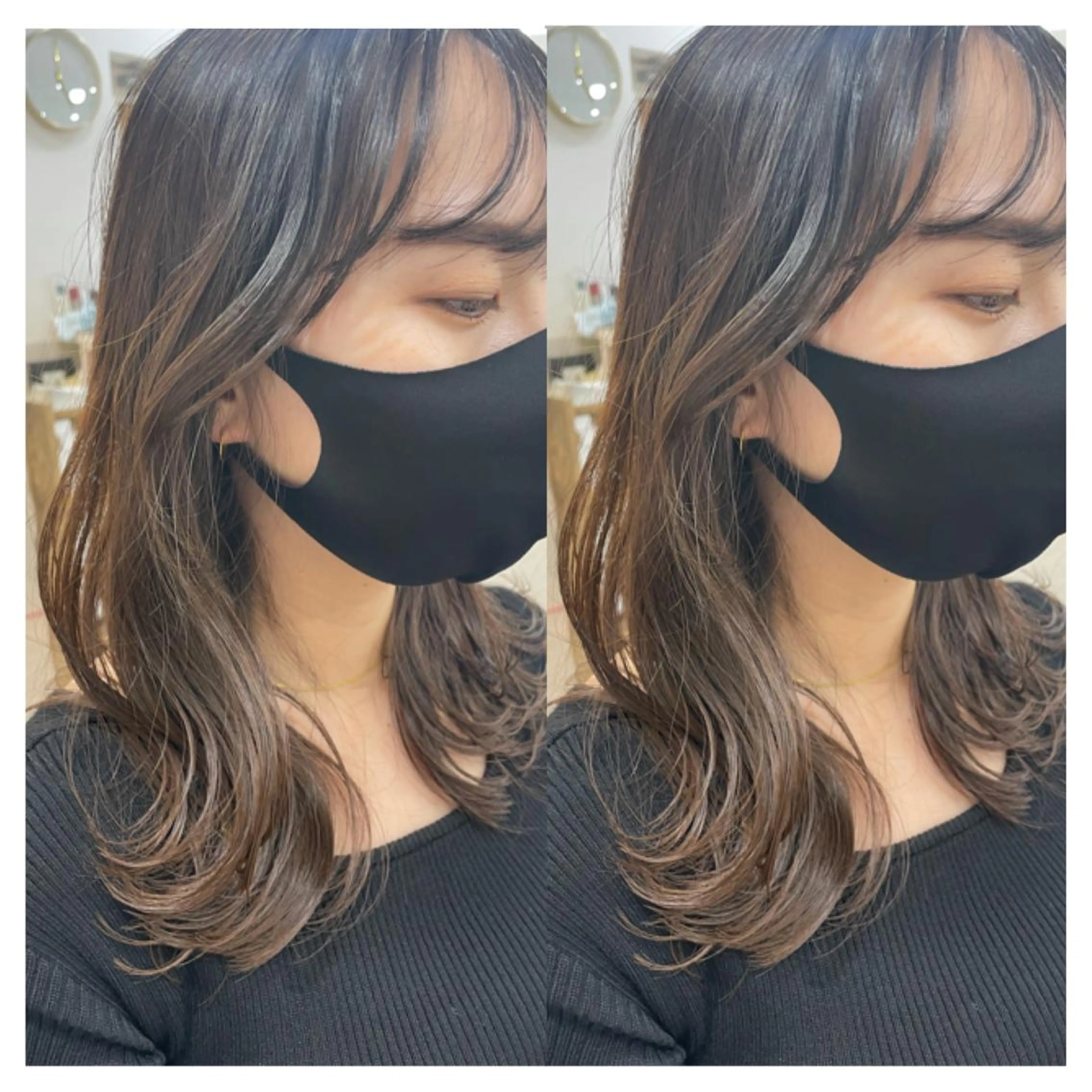 セミロング カラー カット ヘアカラー トリートメント a-o横浜所属・村山 茉衣のヘアスタイル