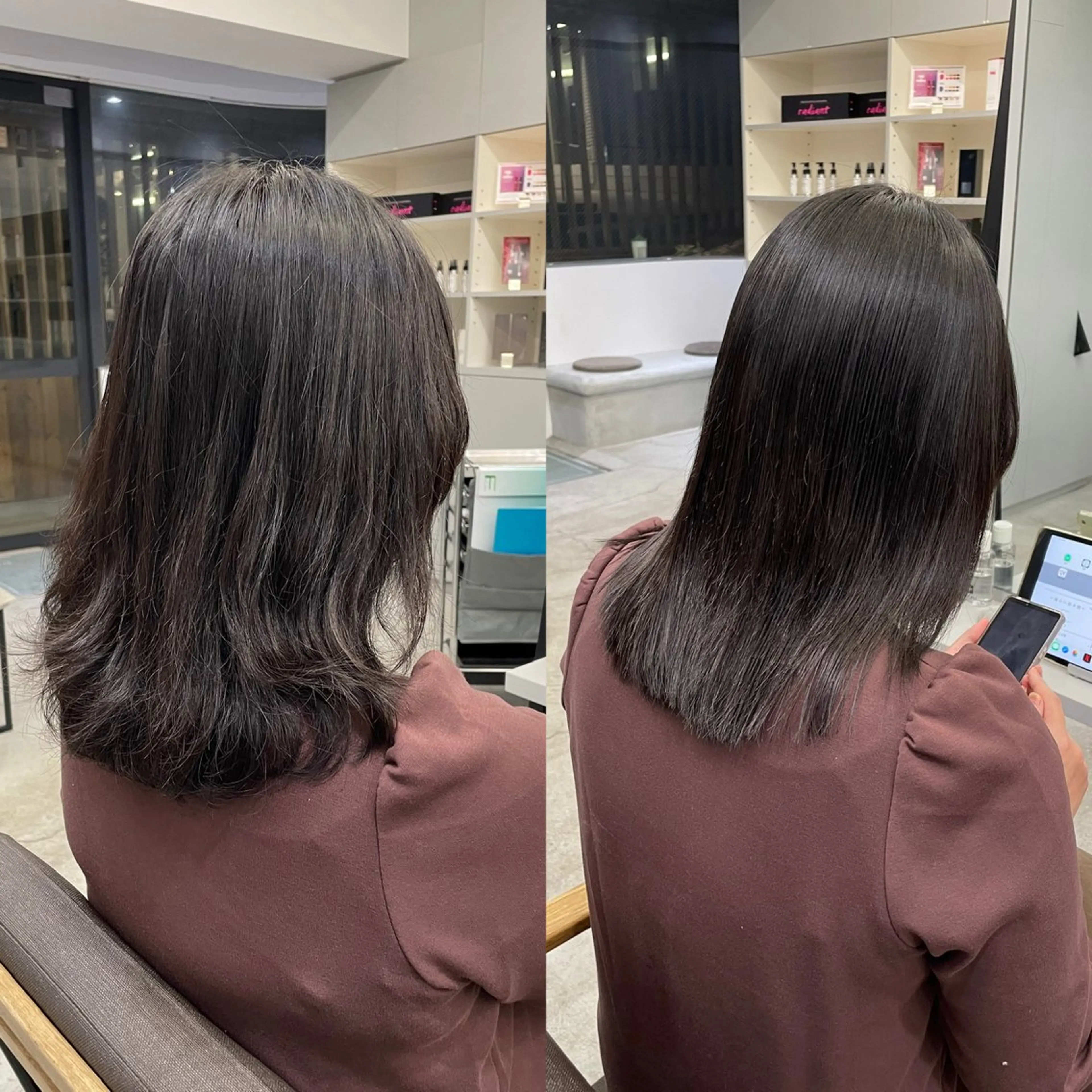 ロング 縮毛矯正 トリートメント 絶対綺麗な暖色カラー 🎯あります✨増渕✨のヘアスタイル